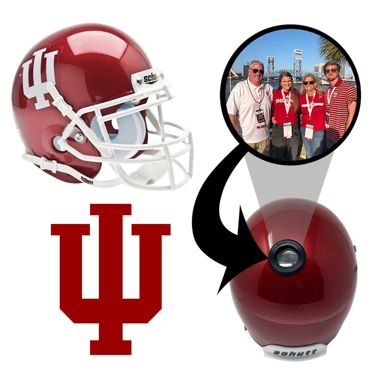 1968 iu football helmet Indiana Hoosiers Replica Speed an integrated facemask attachment system INDIANA HOOSIERS 1959-1961 Vintage Riddell