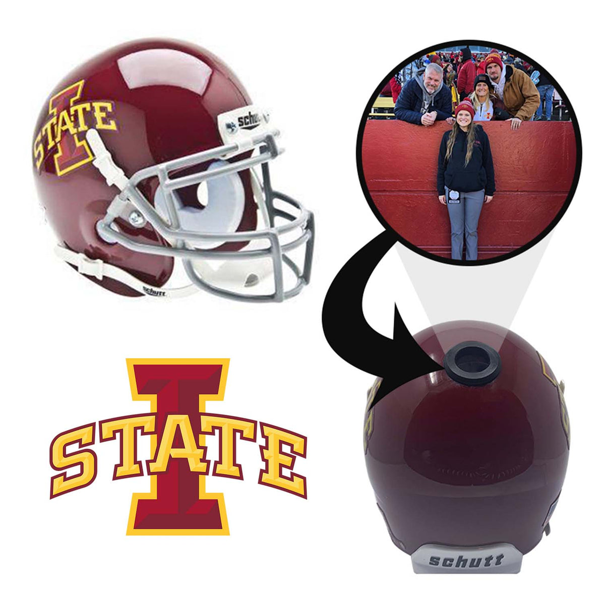 cool football helmets from iowa park texas Iowa State Cyclones Mini Helmet with Custom Photo