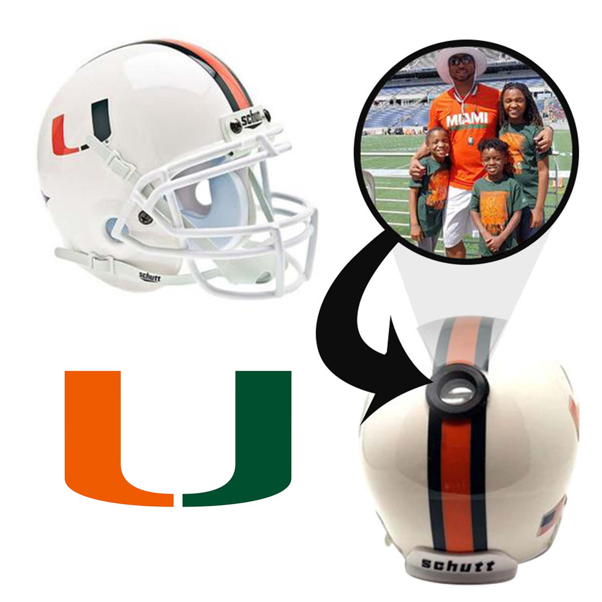 Miami Hurricanes College Football Collectible Mini Helmet | Picture Inside Miami Hurricanes College Football Collectible Mini Helmet | Picture Inside