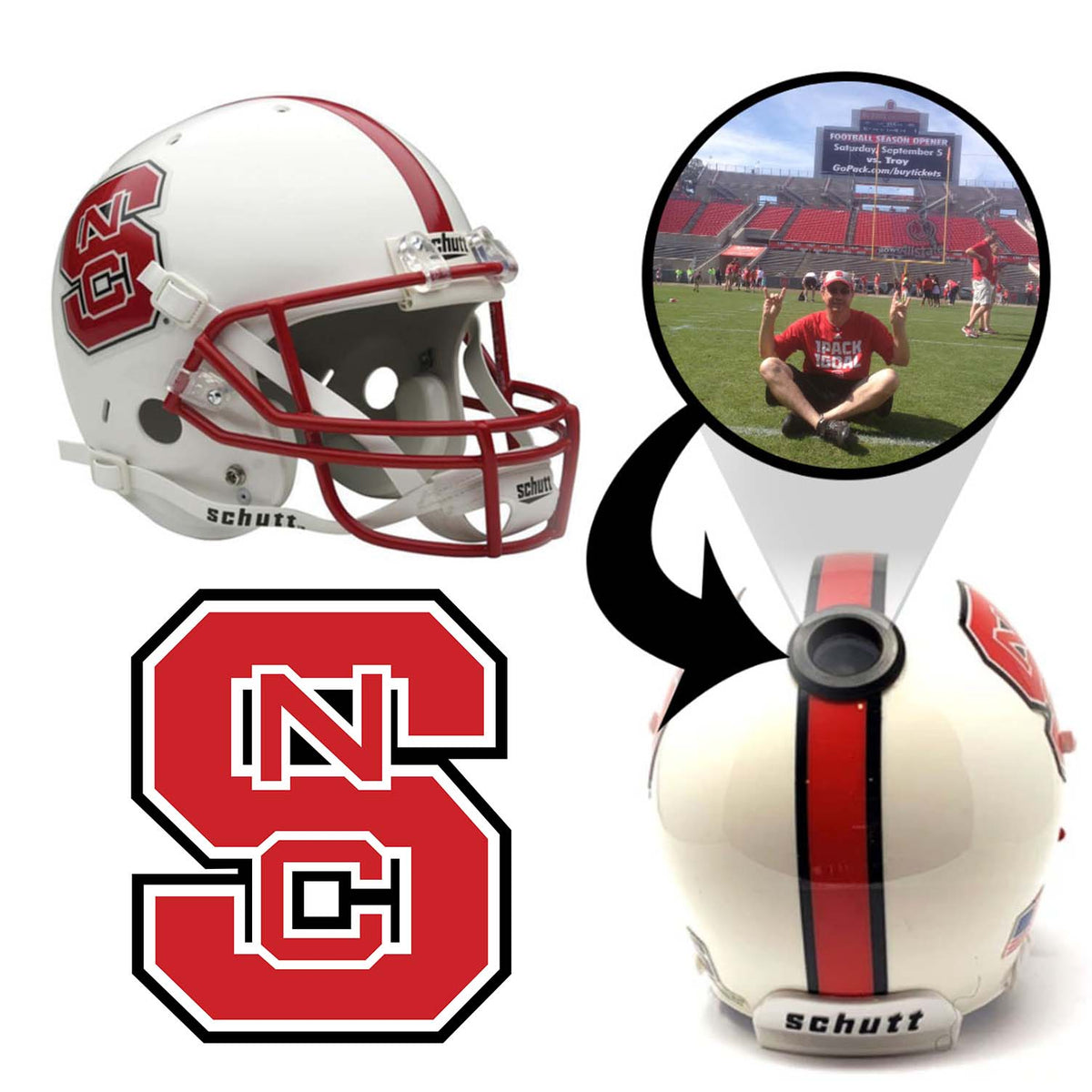 authentic nc state football helmet Payton Wilson North Carolina Wolfpack Signed Mini Sports Fanz the S2BD Philip Rivers NC State Wolfpack