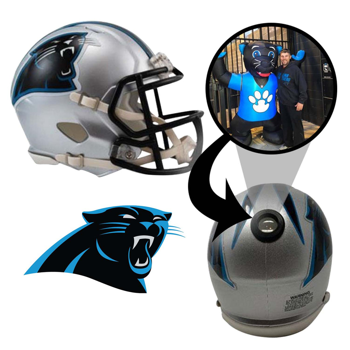 carolina panthers youth football helmet Riddell Authentic Full Size SpeedFlex Style this authentic size display helmet is perfect for all football fans and great for autographs CAROLINA PANTHERS Micro Mini 1.5"
