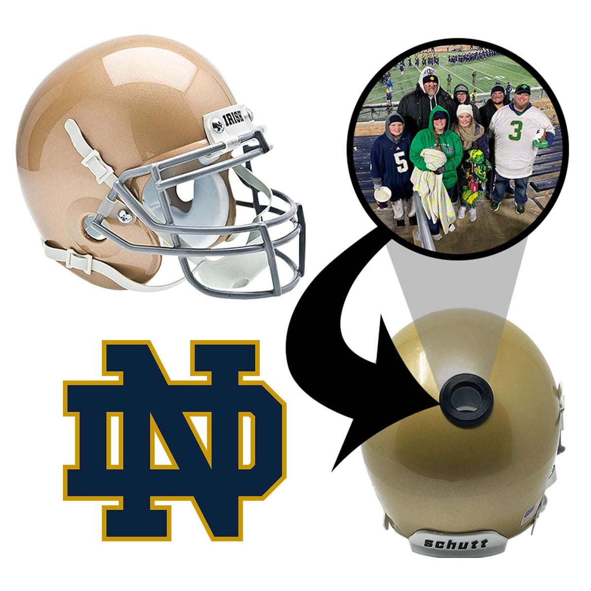 child's notre dame football helmet RK4 Style 1959 Fighting Irish Arched 1-bar WESTBROOKSPORTSCARDS Its streamlined Notre Dame Fighting Irish Gold