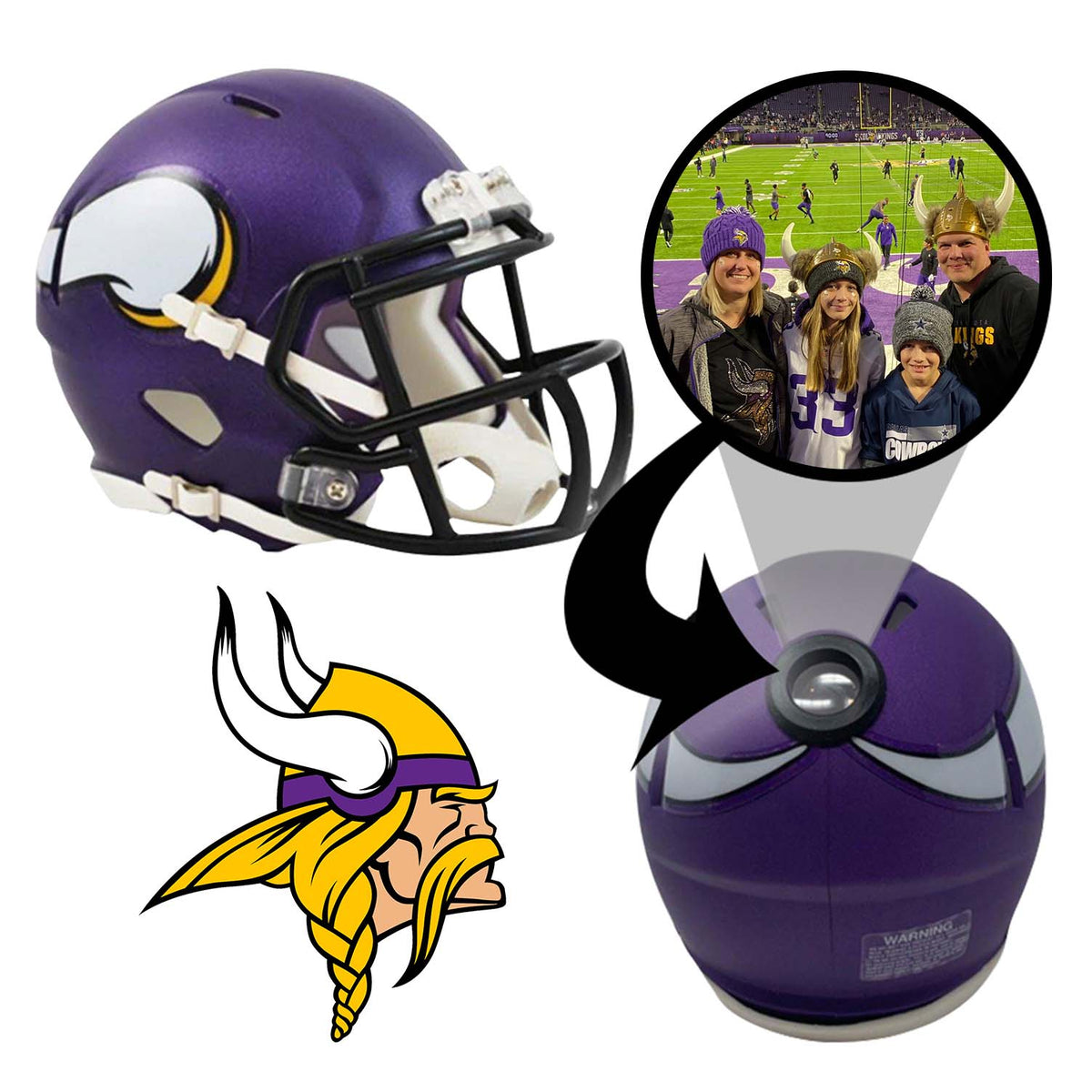 Minnesota Vikings NFL Collectible Mini Helmet|Picture Inside|FANZ Collectibles – Fanz Collectibles