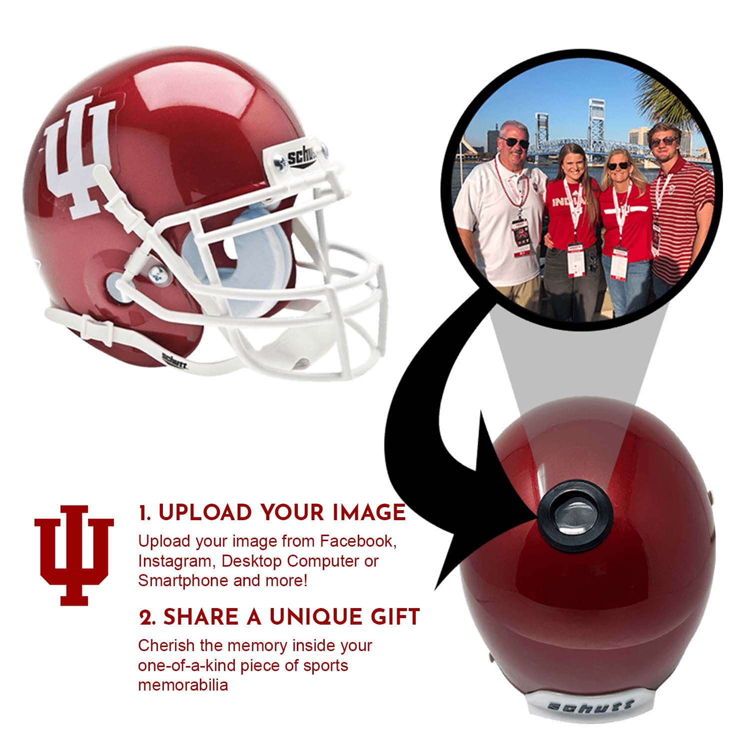 1968 iu football helmet Indiana Hoosiers College Football Collectible Mini Helmet | Picture Inside