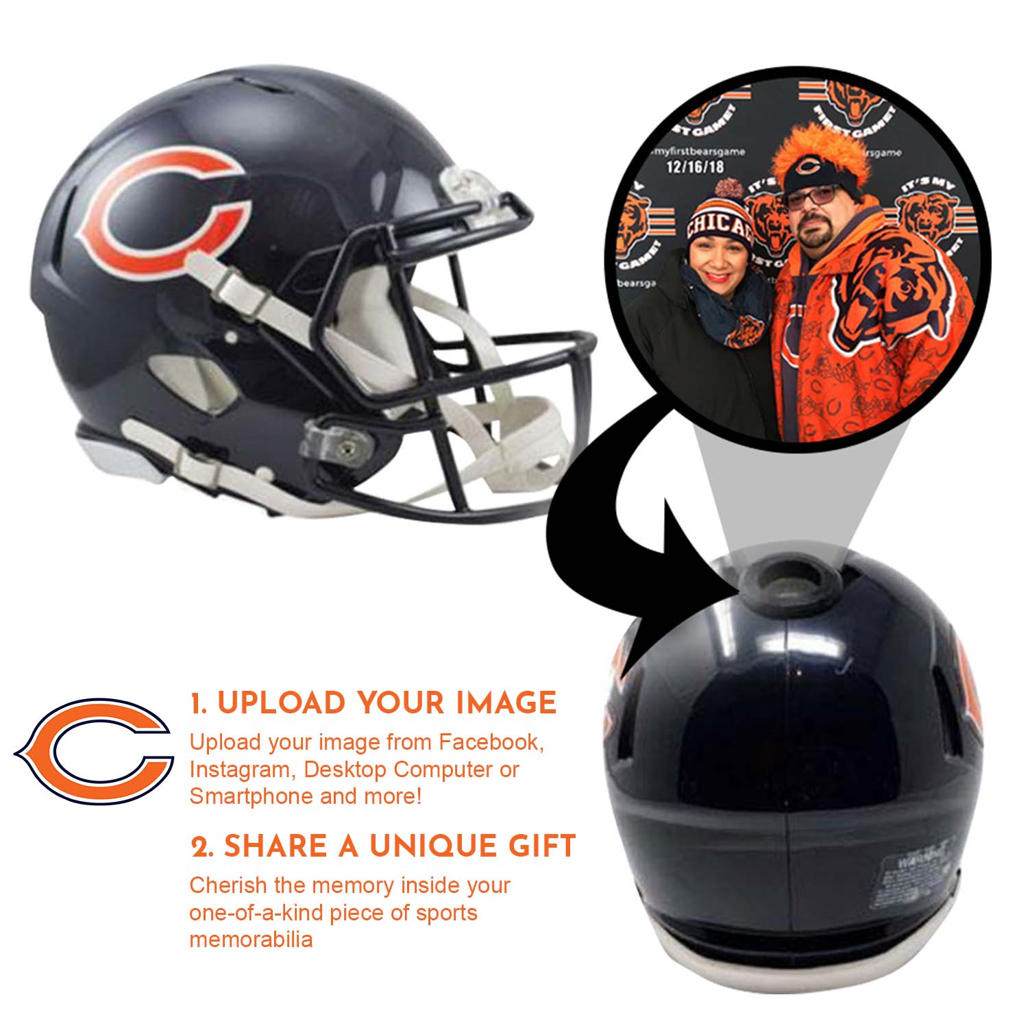 chicago bears full face motorcycle helmet Chicago Bears NFL Collectible Mini Helmet|Picture Inside|FANZ Collectibles