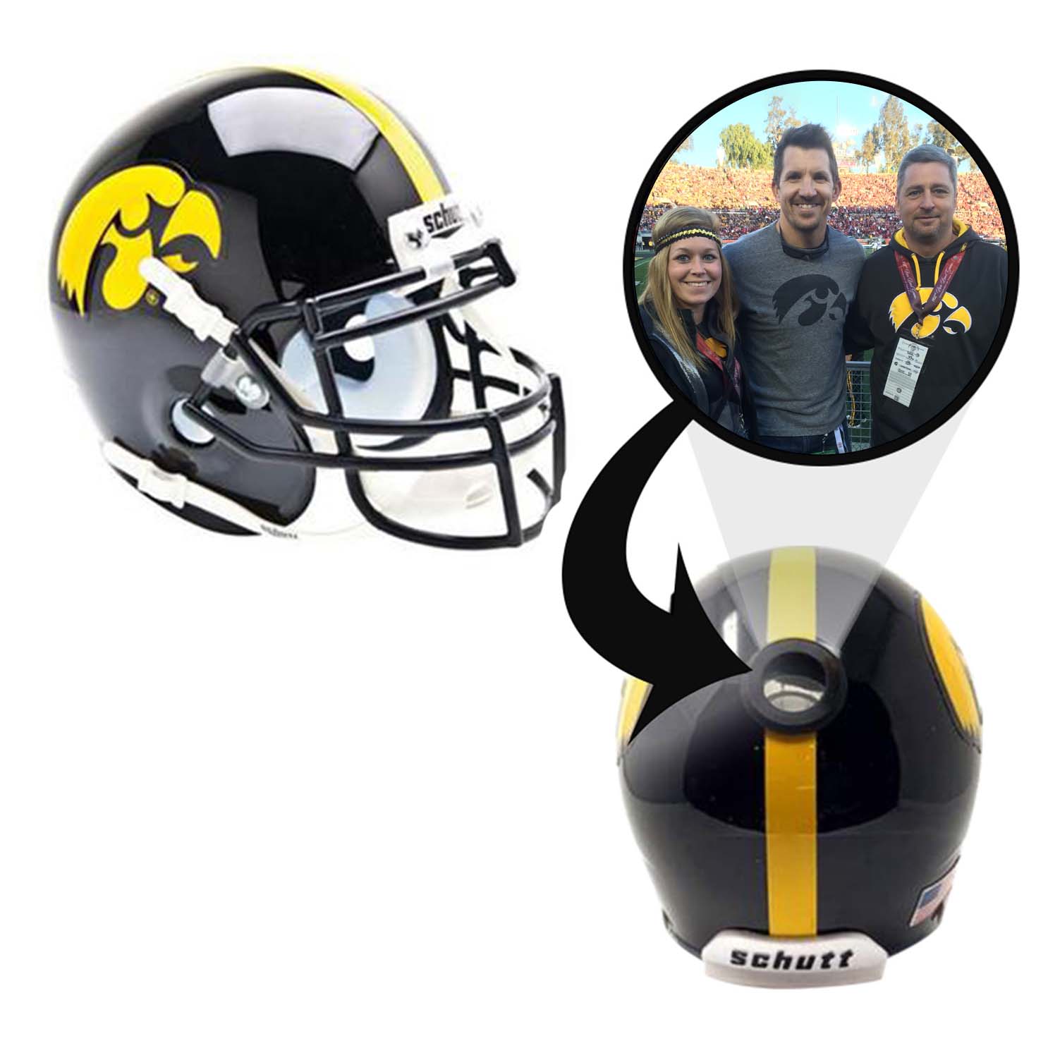 anf iowa football helmet Iowa Hawkeyes College Football Collectible Mini Helmet | Picture Inside
