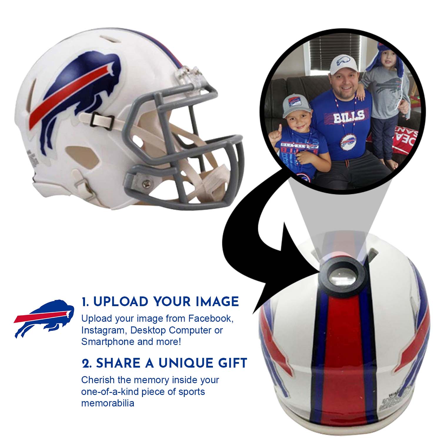 Buffalo Bills NFL Collectible Mini Helmet|Picture Inside|FANZ Collectibles