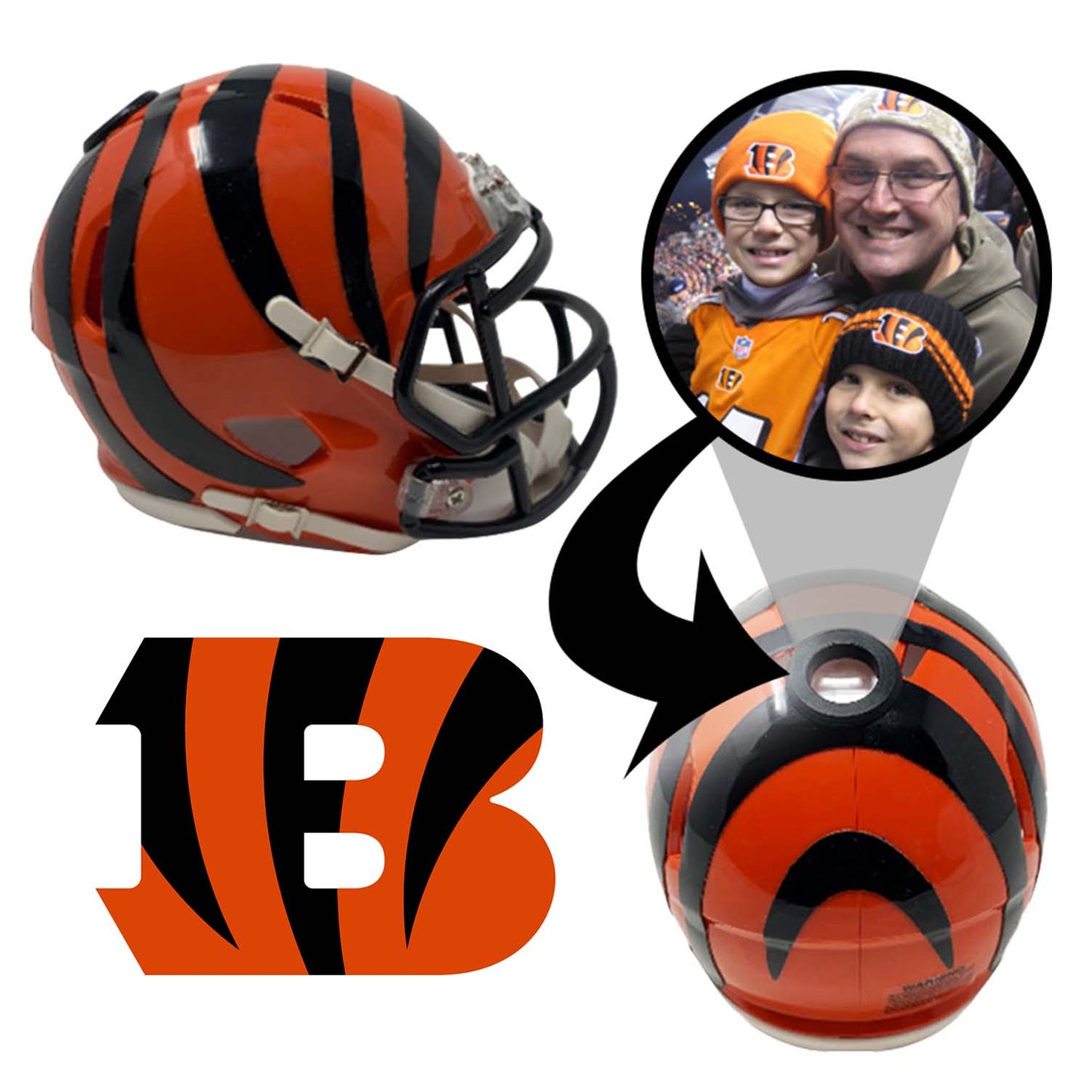 Cincinnati Bengals NFL Collectible Mini Helmet - Picture Inside - FANZ Collectibles