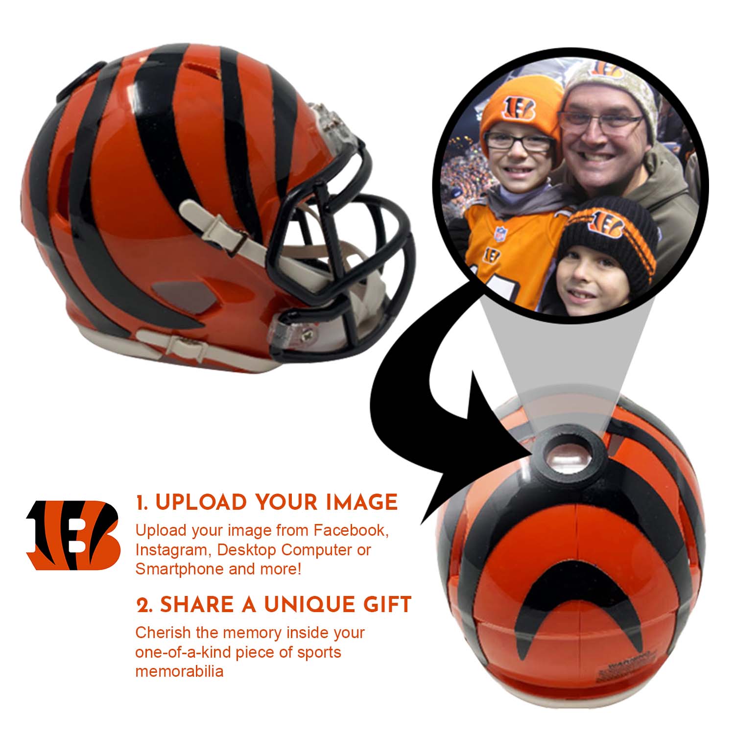 cincinnati mini football helmet Cincinnati Bengals NFL Collectible Mini Helmet|Picture Inside|FANZ Collectibles