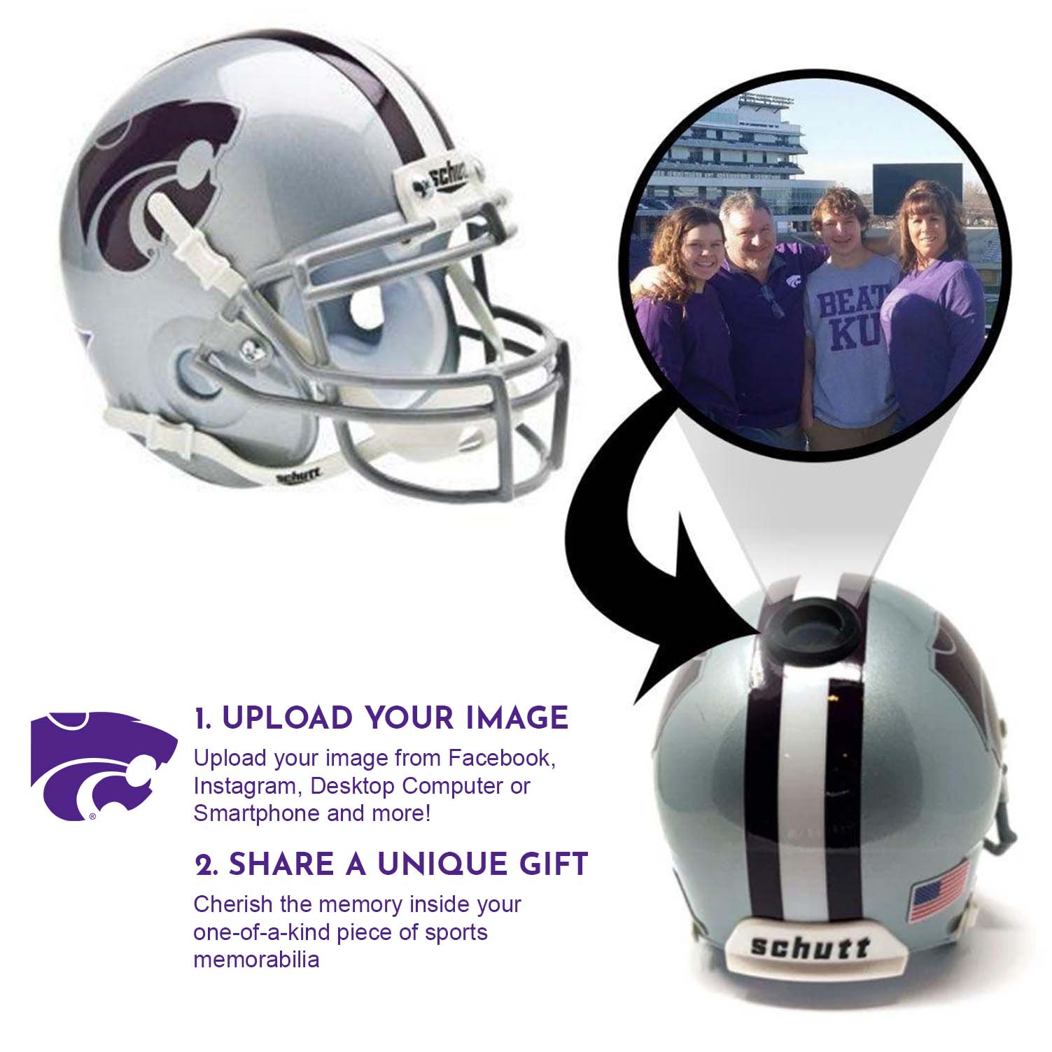 authentic kansas state football helmet Kansas State Wildcats College Football Collectible Mini Helmet | Picture Inside