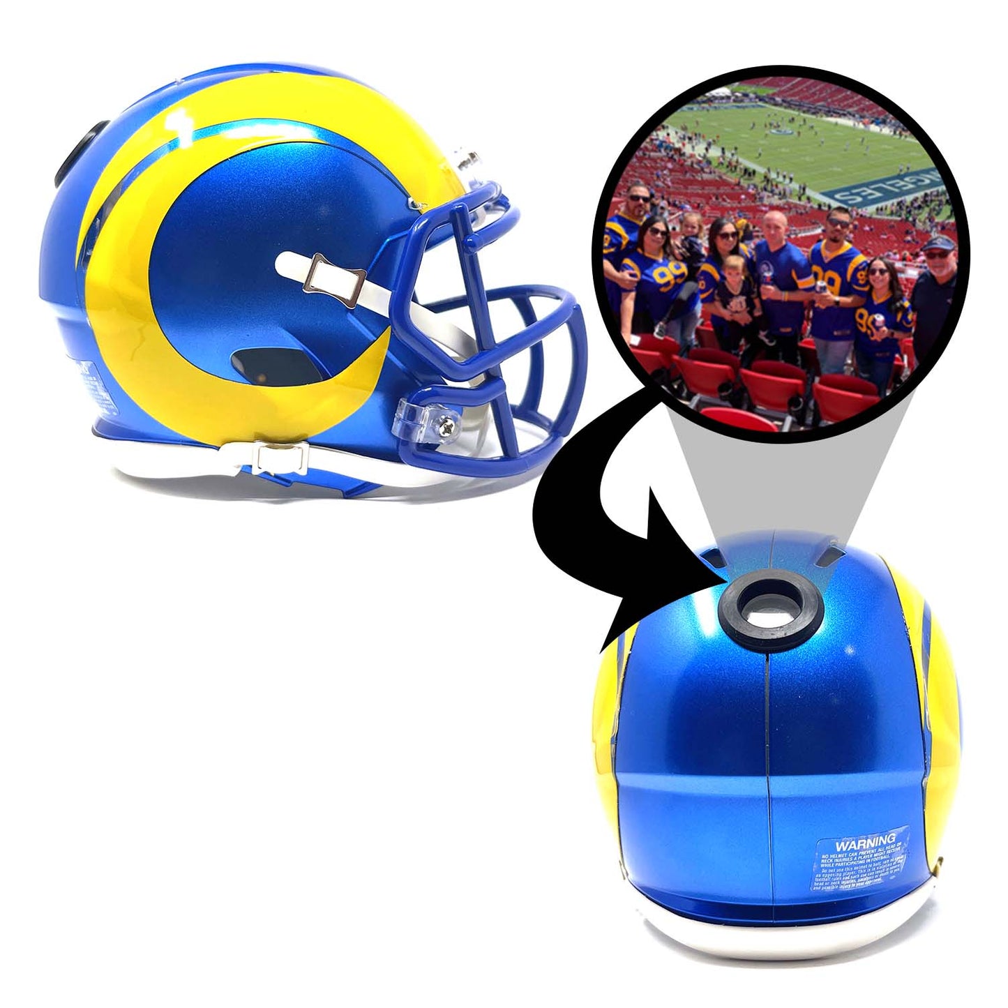 Los Angeles Rams NFL Collectible Mini Helmet - Picture Inside - FANZ Collectibles