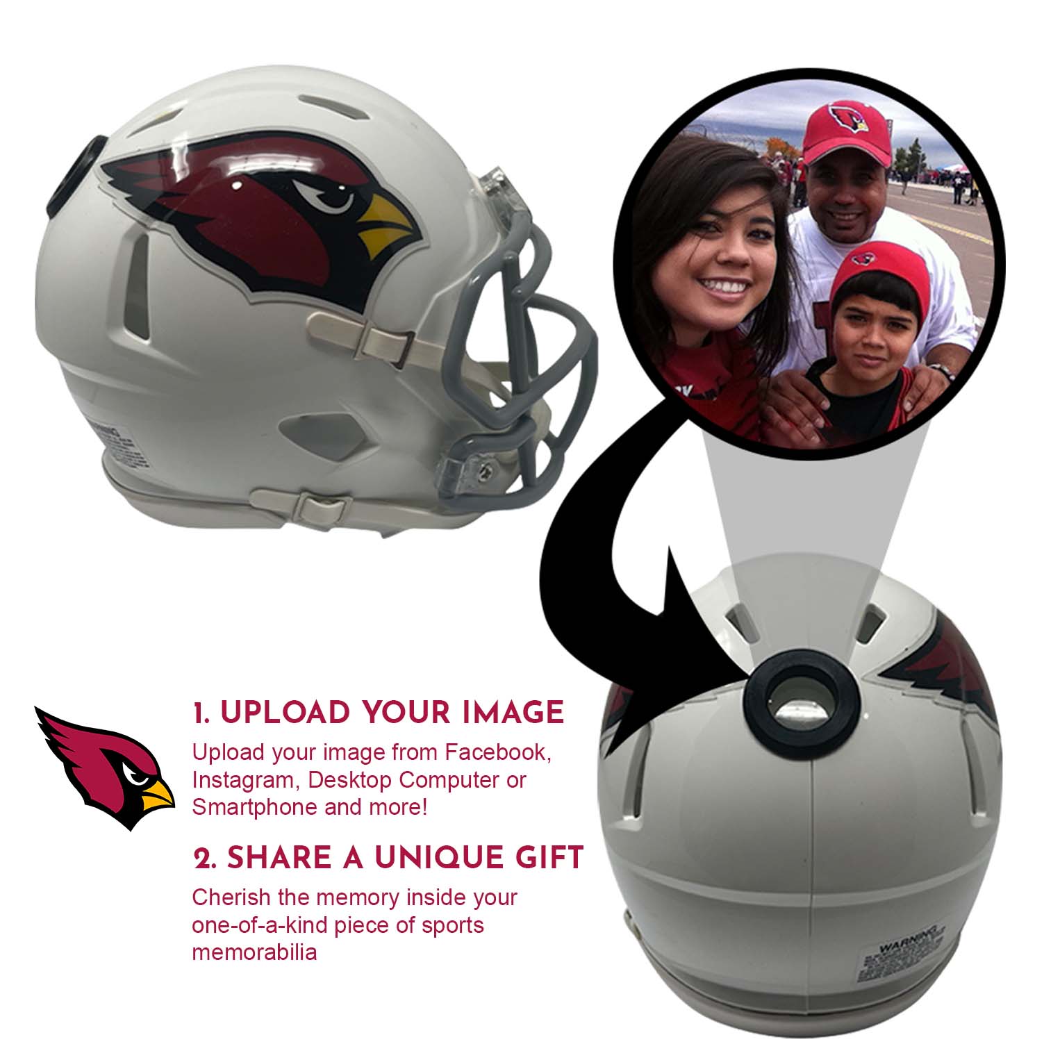 chrome alternate football helmets mini nfl cardinals Arizona Cardinals NFL Collectible Mini Helmet|Picture Inside|FANZ Collectibles
