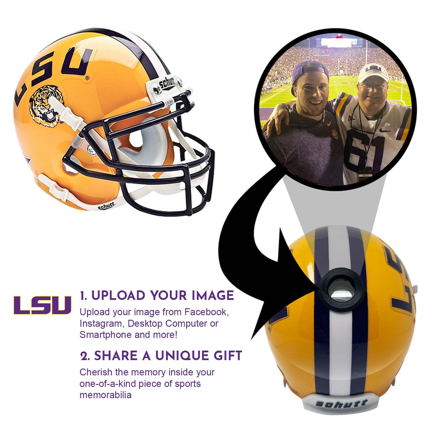 lsu speedflex helmet LSU Tigers College Football Collectible Mini Helmet | Picture Inside