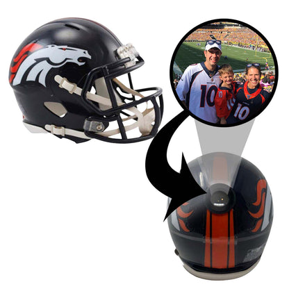 Denver Broncos NFL Collectible Mini Helmet - Picture Inside - FANZ Collectibles