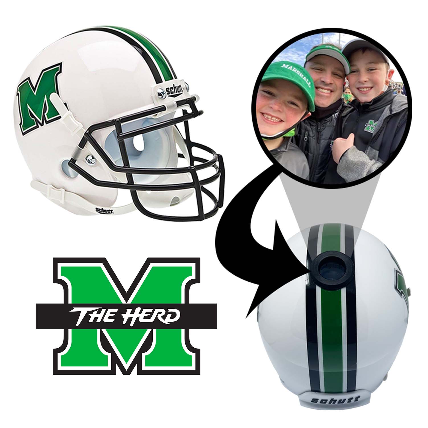 Marshall Thundering Herd College Football Collectible Mini Helmet | Picture Inside Marshall Thundering Herd College Football Collectible Mini Helmet | Picture Inside