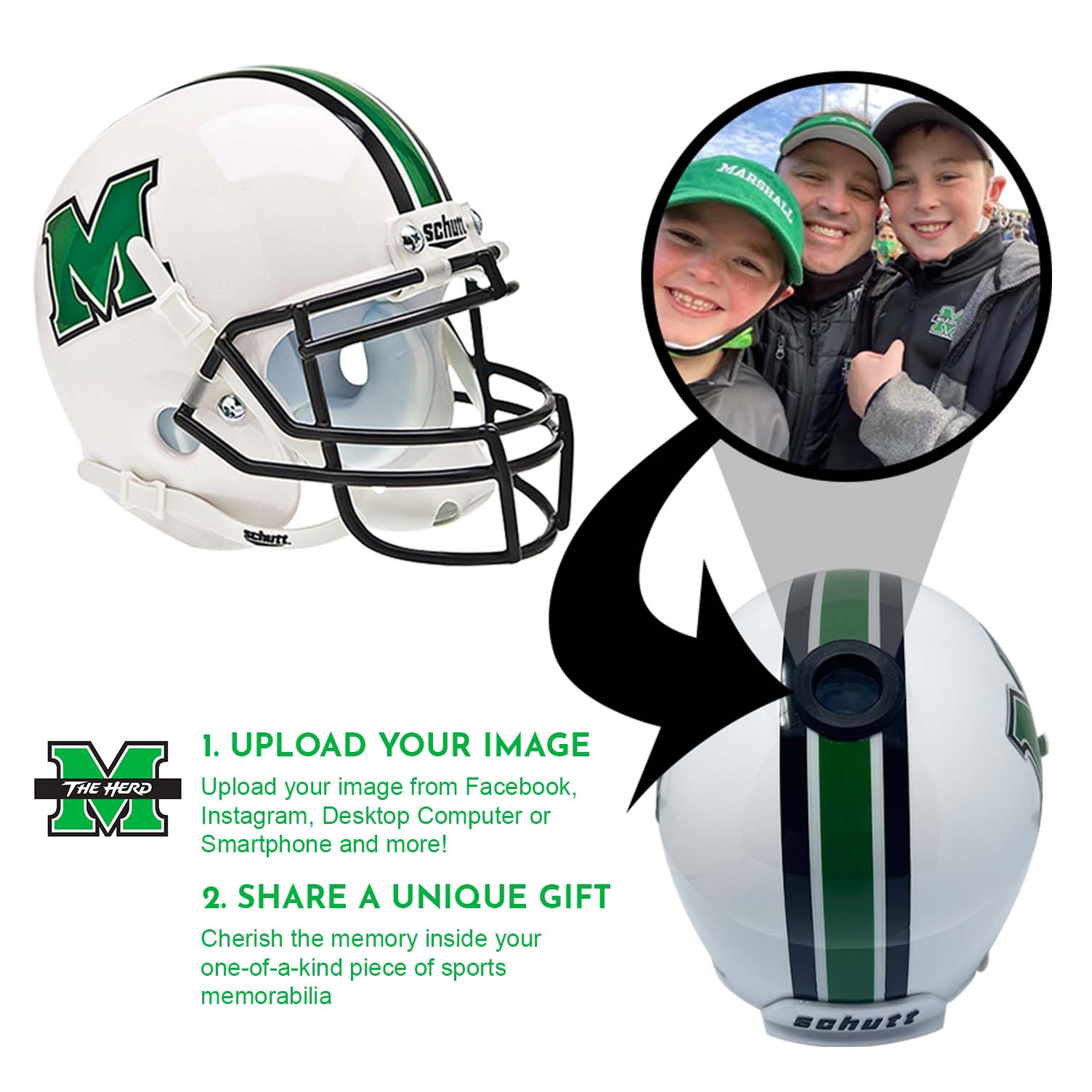 Marshall Thundering Herd College Football Collectible Mini Helmet | Picture Inside