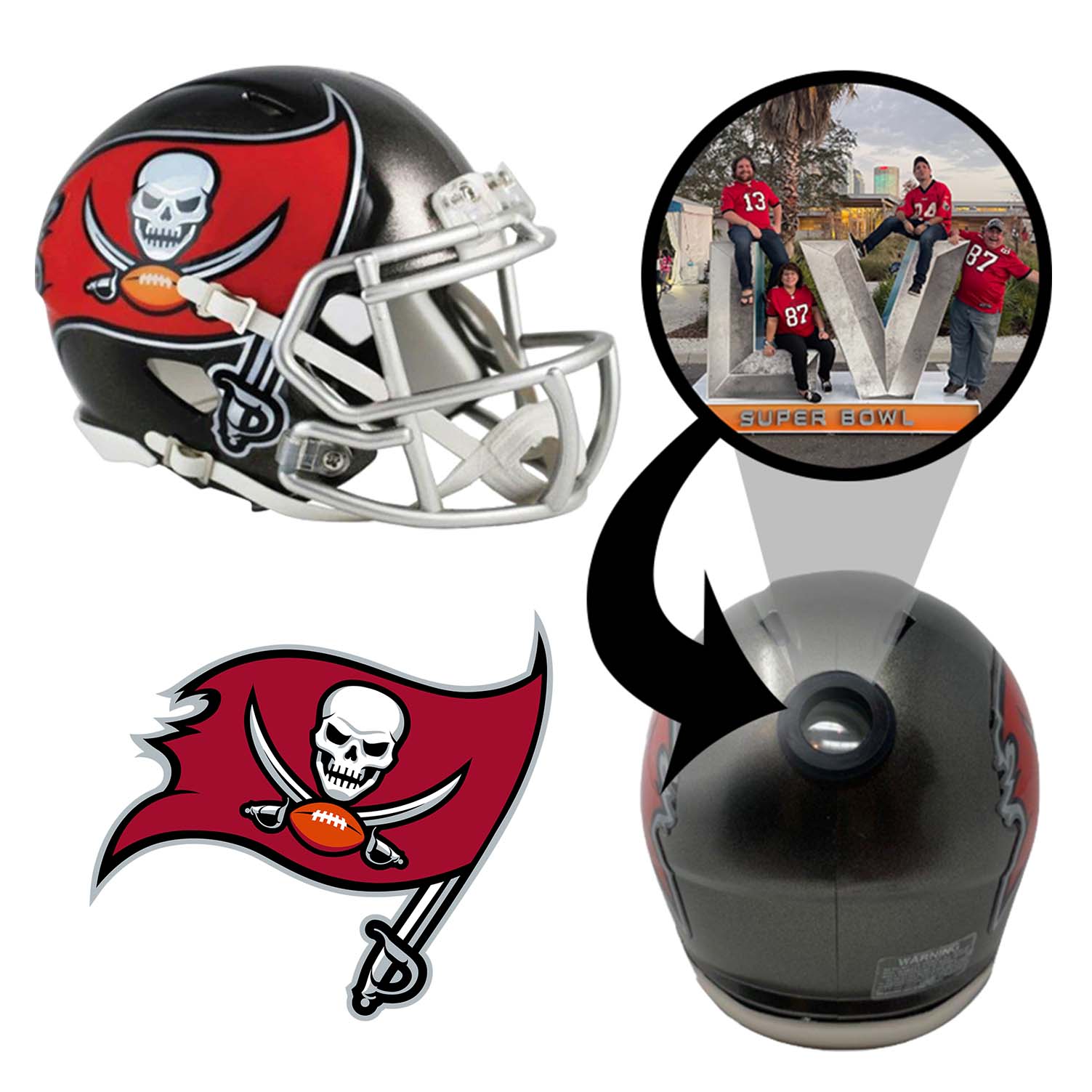 Tampa Bay Buccaneers NFL Collectible Mini Helmet|Picture Inside