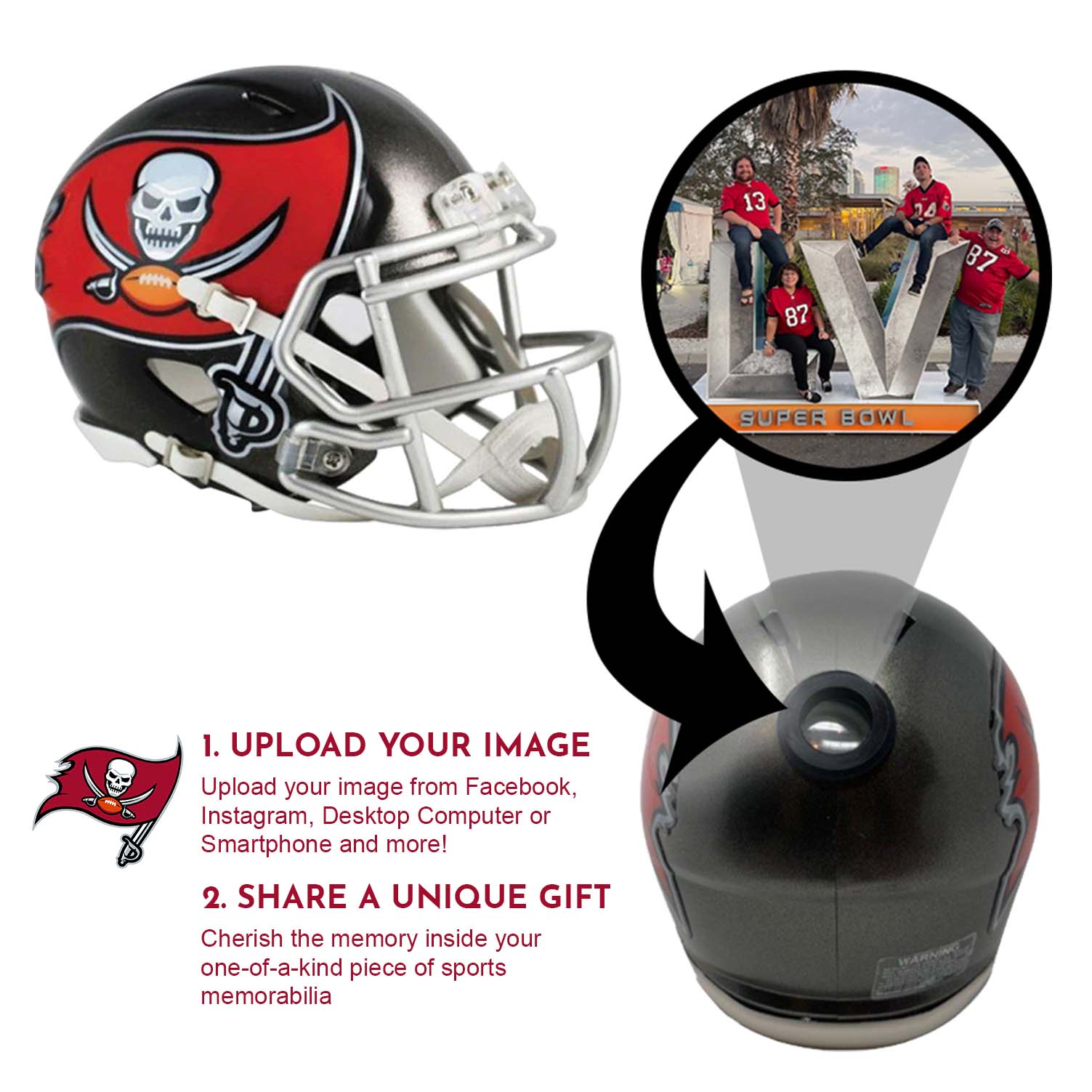 Tampa Bay Buccaneers NFL Collectible Mini Helmet|Picture Inside|FANZ Collectibles