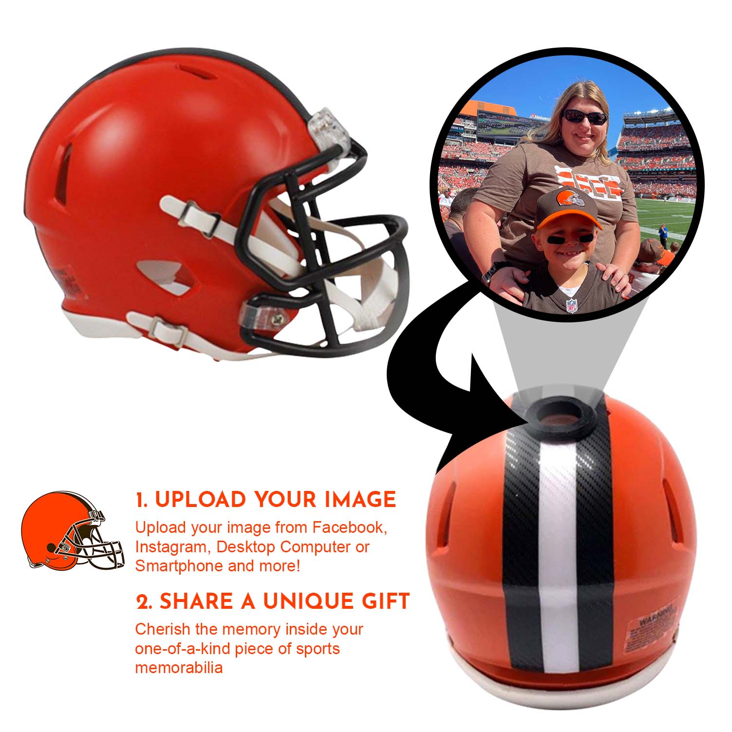 Cleveland Browns NFL Collectible Mini Helmet|Picture Inside|FANZ Collectibles Cleveland Browns NFL Collectible Mini Helmet|Picture Inside|FANZ Collectibles