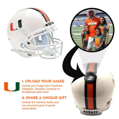 Miami Hurricanes College Football Collectible Schutt Mini Helmet - Picture Inside