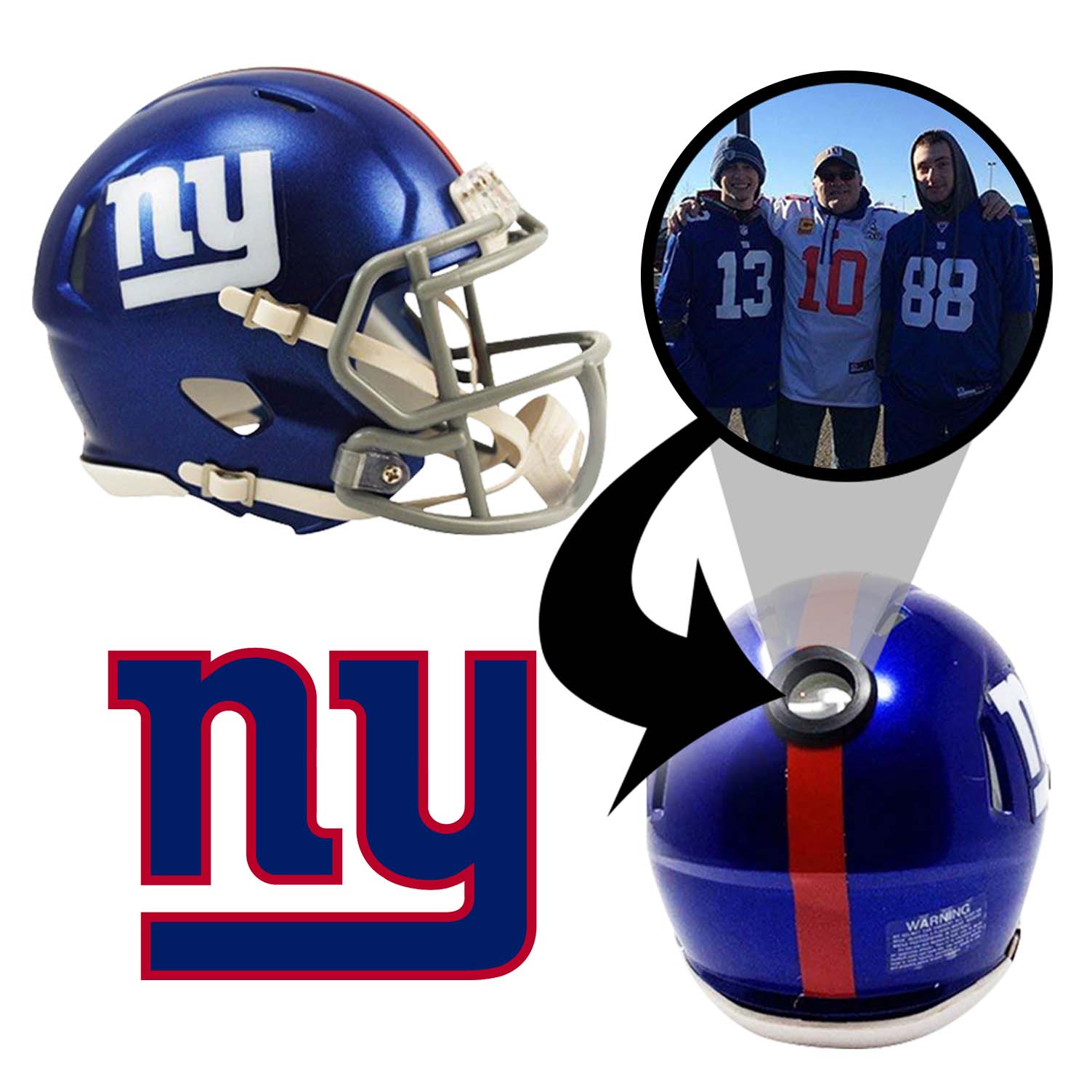 buy football helmet nyc New York Giants NFL Collectible Mini Helmet|Picture Inside|FANZ Collectibles