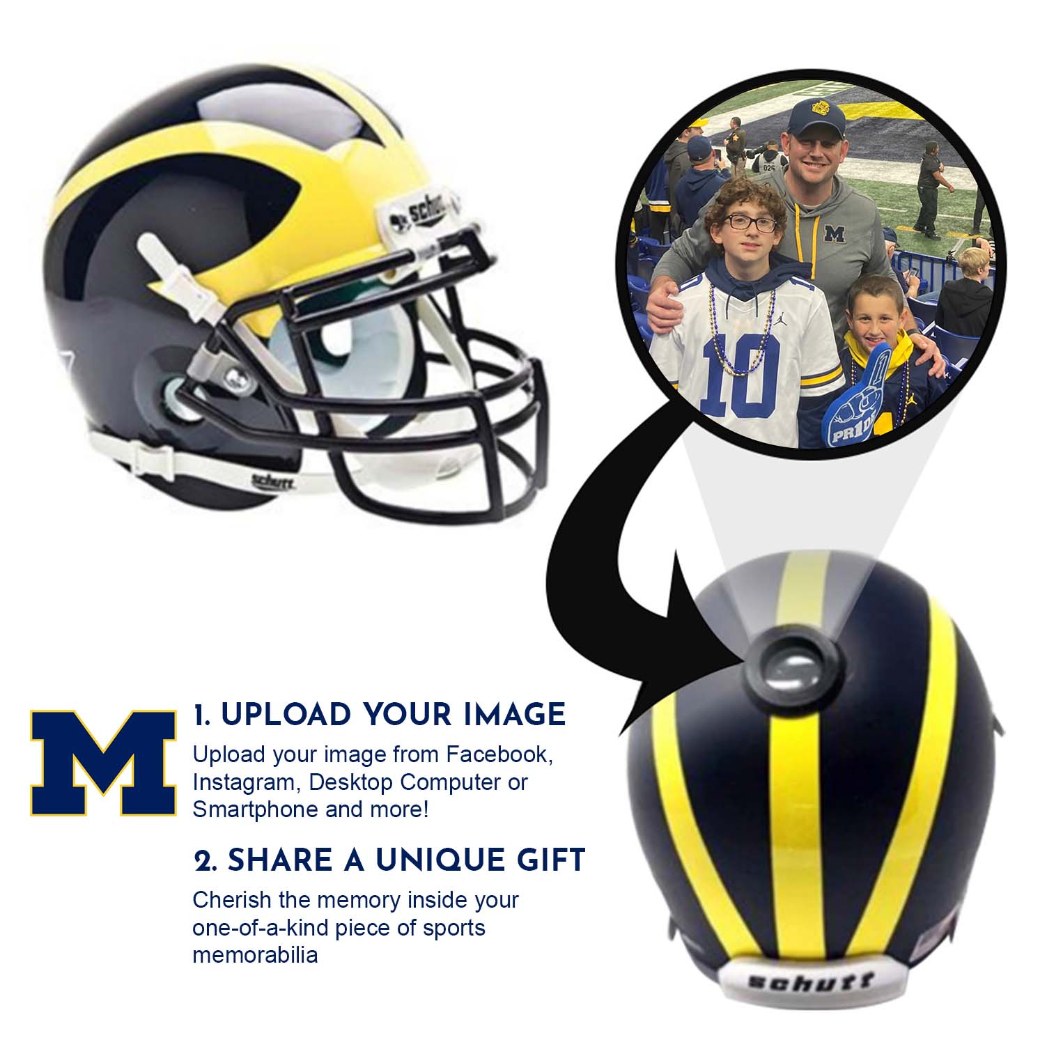 Michigan Wolverines College Football Collectible Mini Helmet | Picture Inside Michigan Wolverines College Football Collectible Mini Helmet | Picture Inside