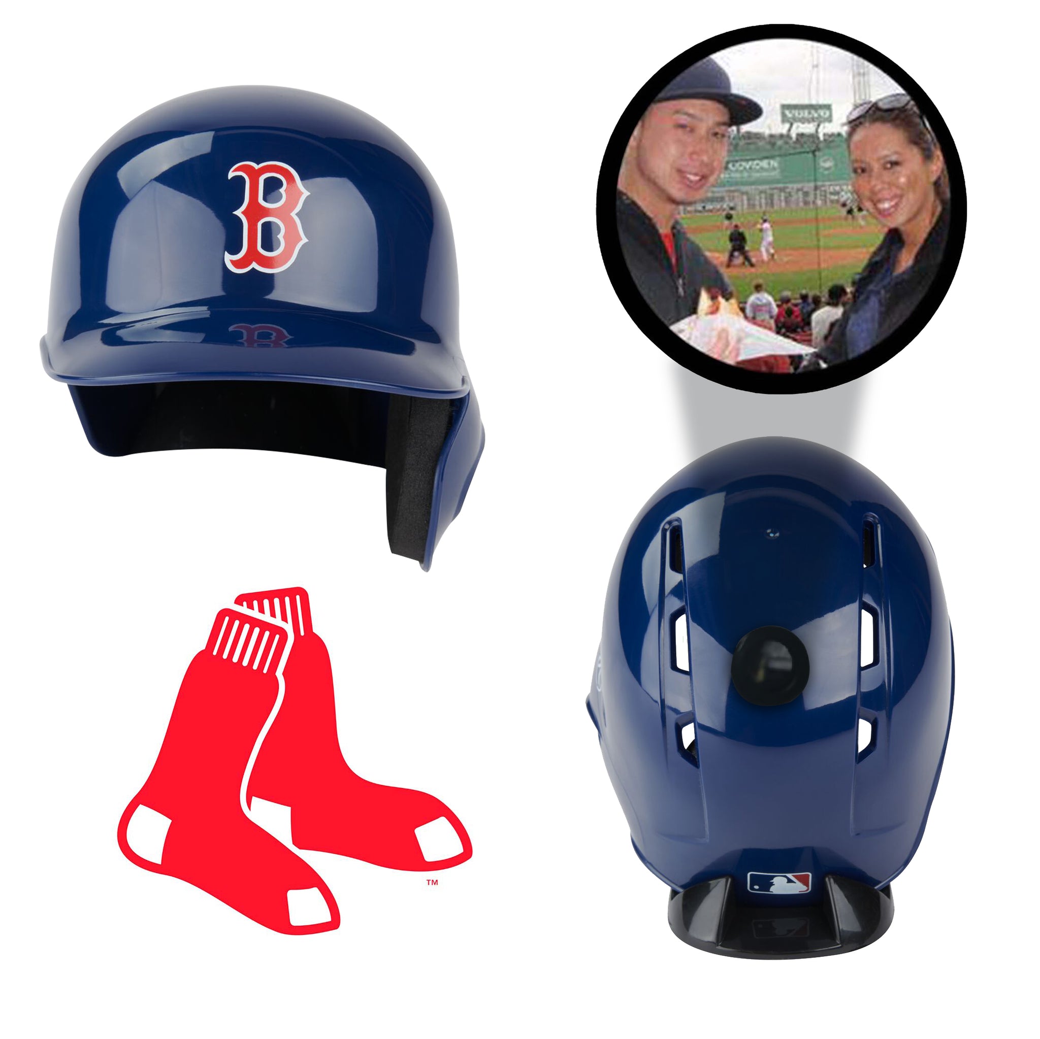 Boston Red Sox MLB Collectible Mini Batting Helmet|Picture Inside
