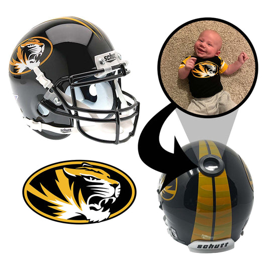 Missouri Tigers College Football Collectible Schutt Mini Helmet - Picture Inside - FANZ Collectibles