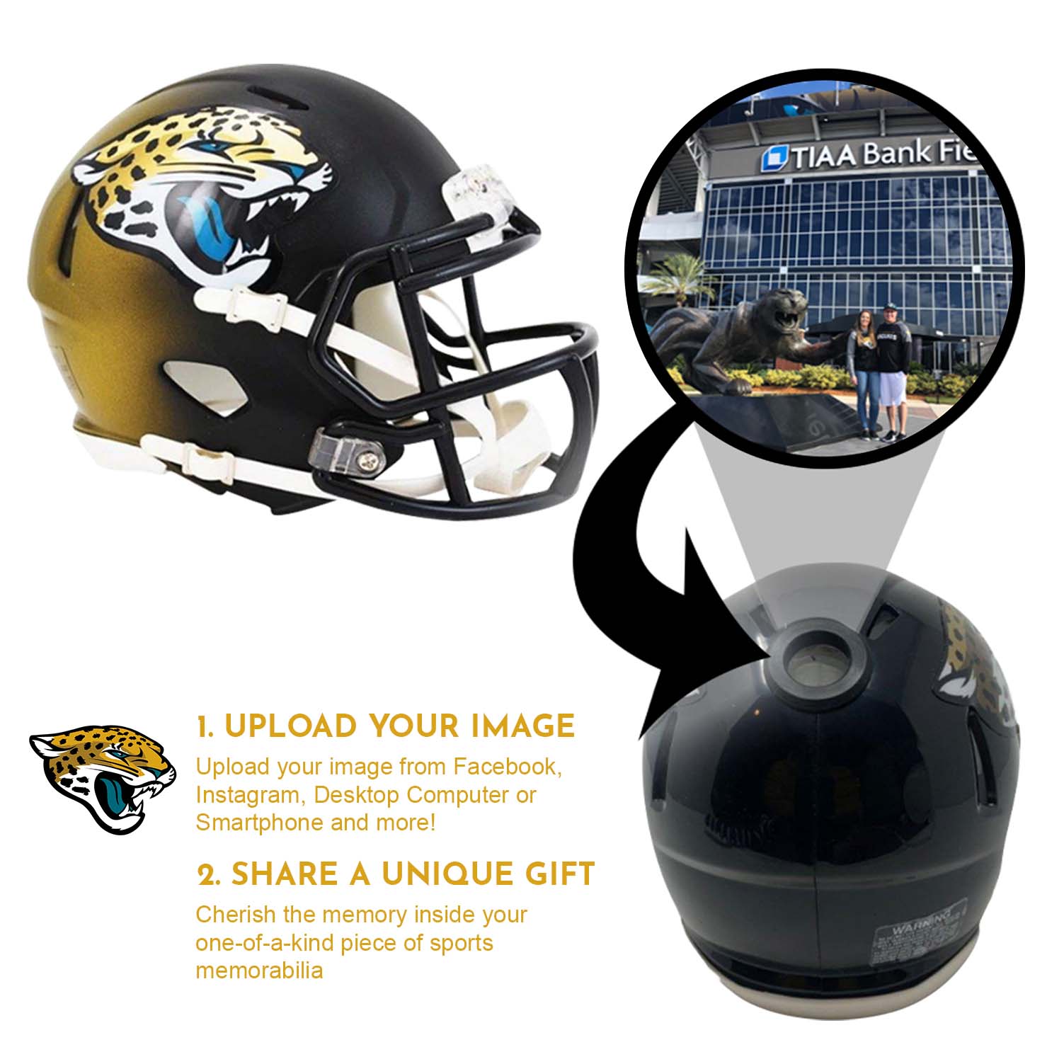 customize mini football helmets Jacksonville Jaguars NFL Collectible Mini Helmet|Picture Inside|FANZ Collectibles