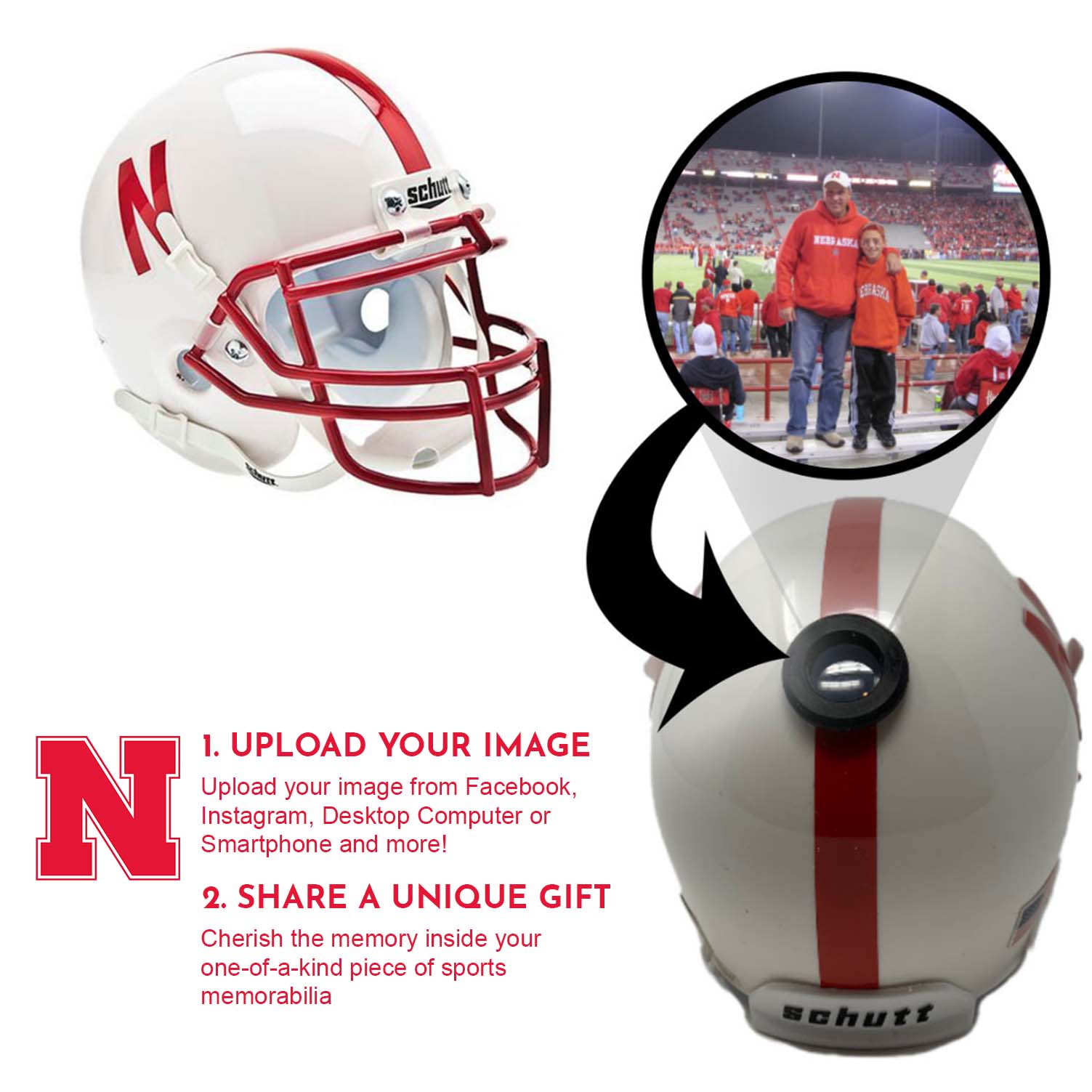 Nebraska Cornhuskers College Football Collectible Mini Helmet | Picture Inside Nebraska Cornhuskers College Football Collectible Mini Helmet | Picture Inside