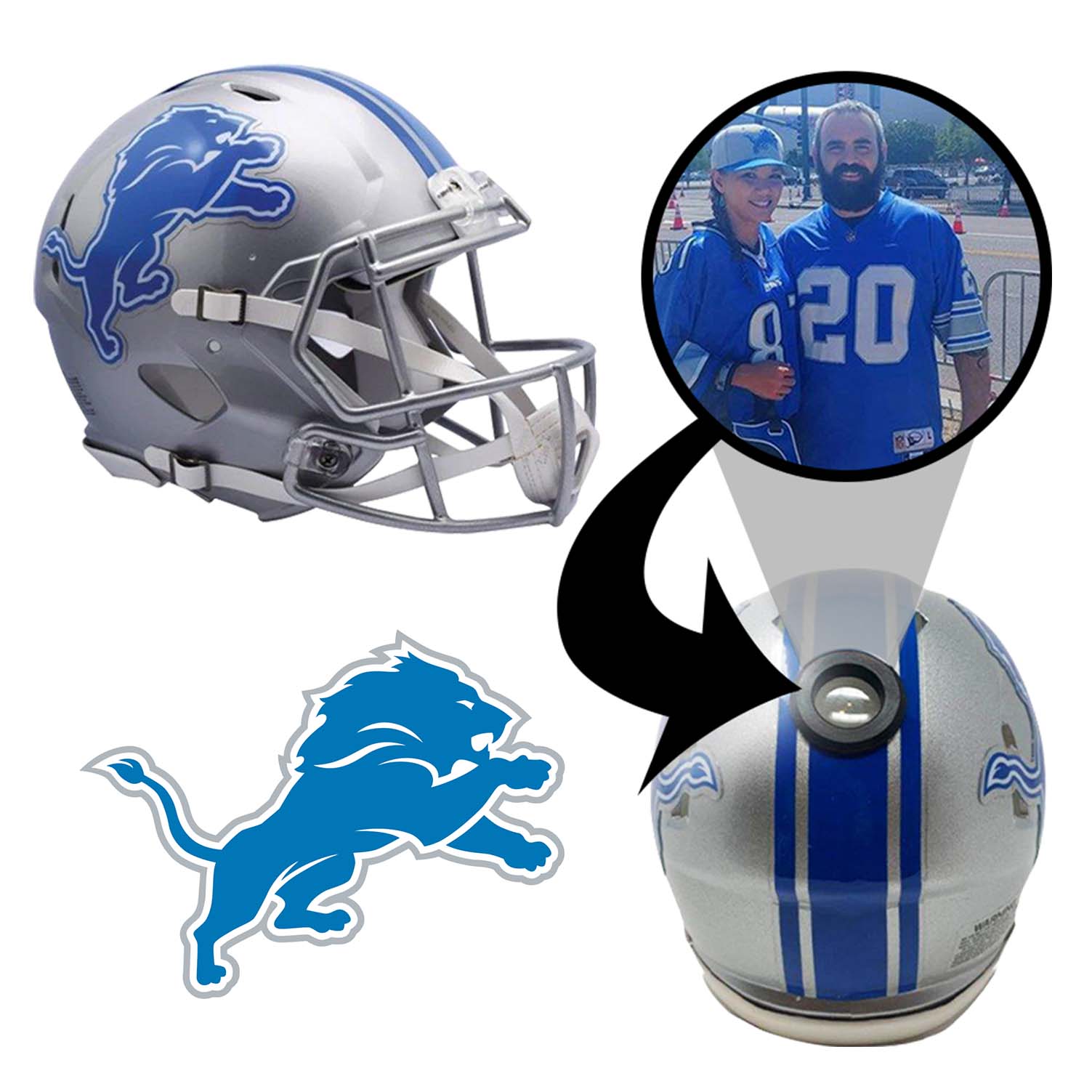 Detroit Lions NFL Collectible Mini Helmet|Picture Inside|FANZ
