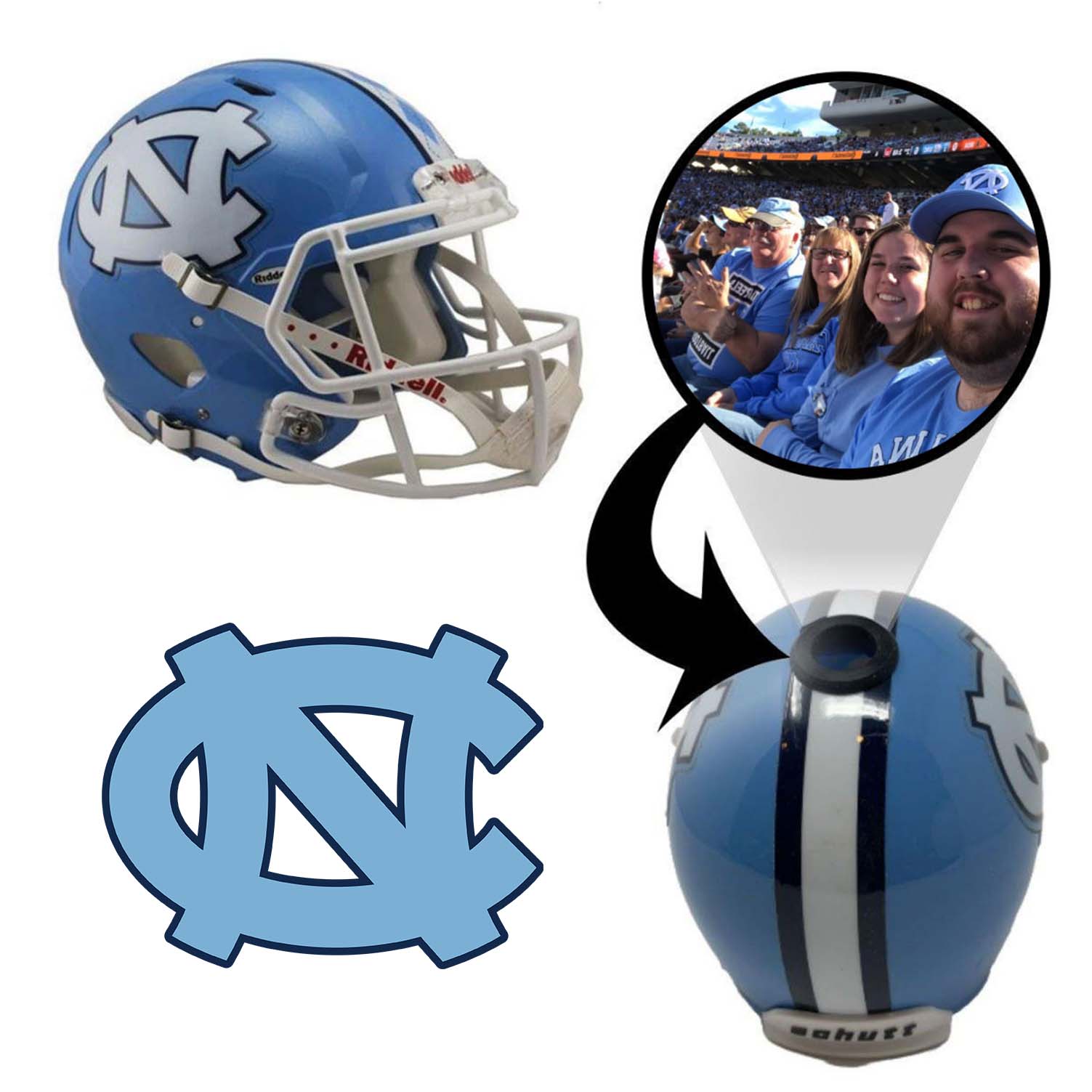 North Carolina Tar Heels College Football Collectible Mini Helmet | Picture Inside