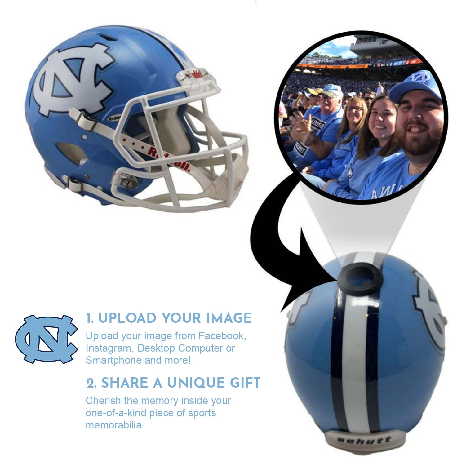 North Carolina Tar Heels College Football Collectible Mini Helmet | Picture Inside