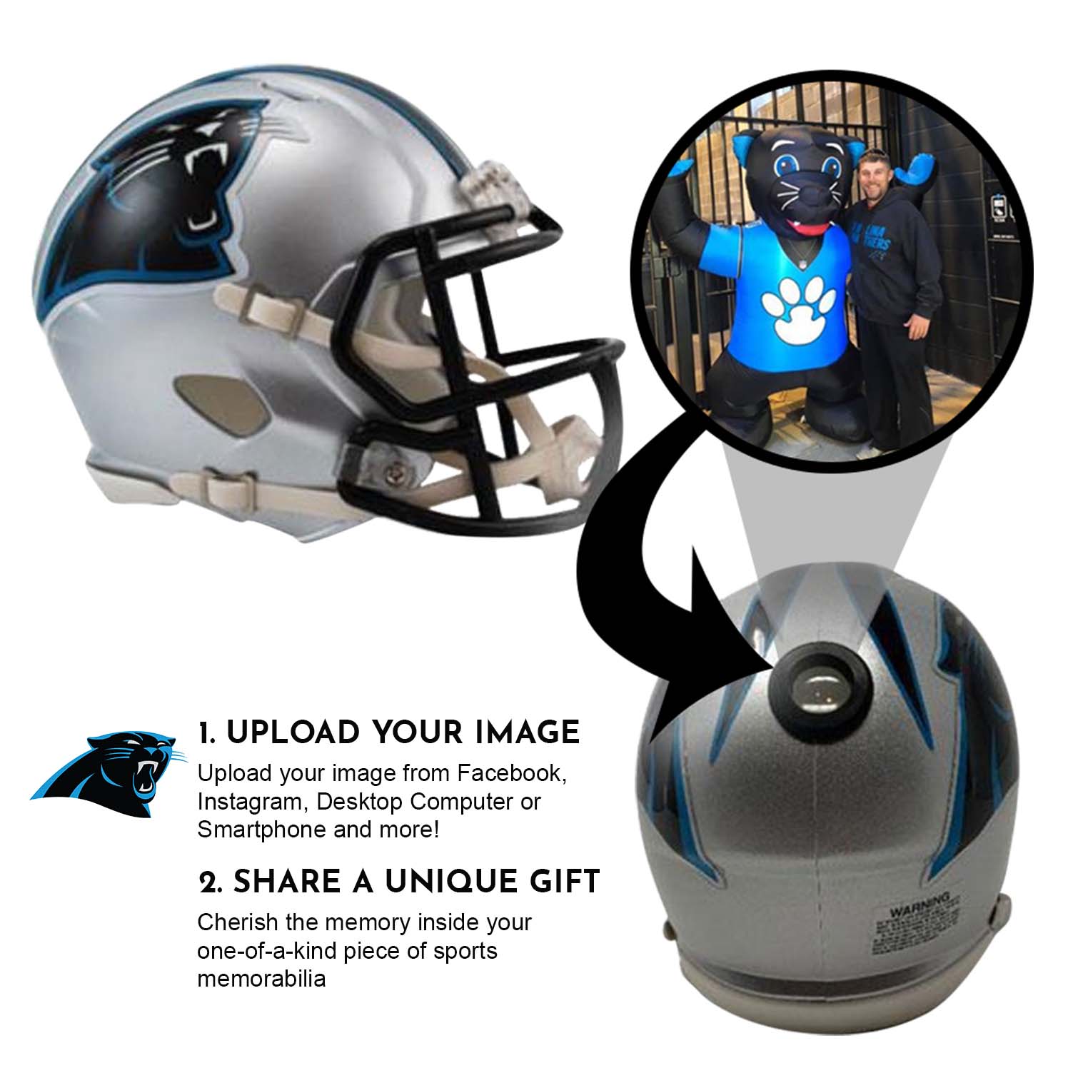 carolina panthers football helmet 2018 Carolina Panthers NFL Collectible Mini Helmet|Picture Inside|FANZ Collectibles