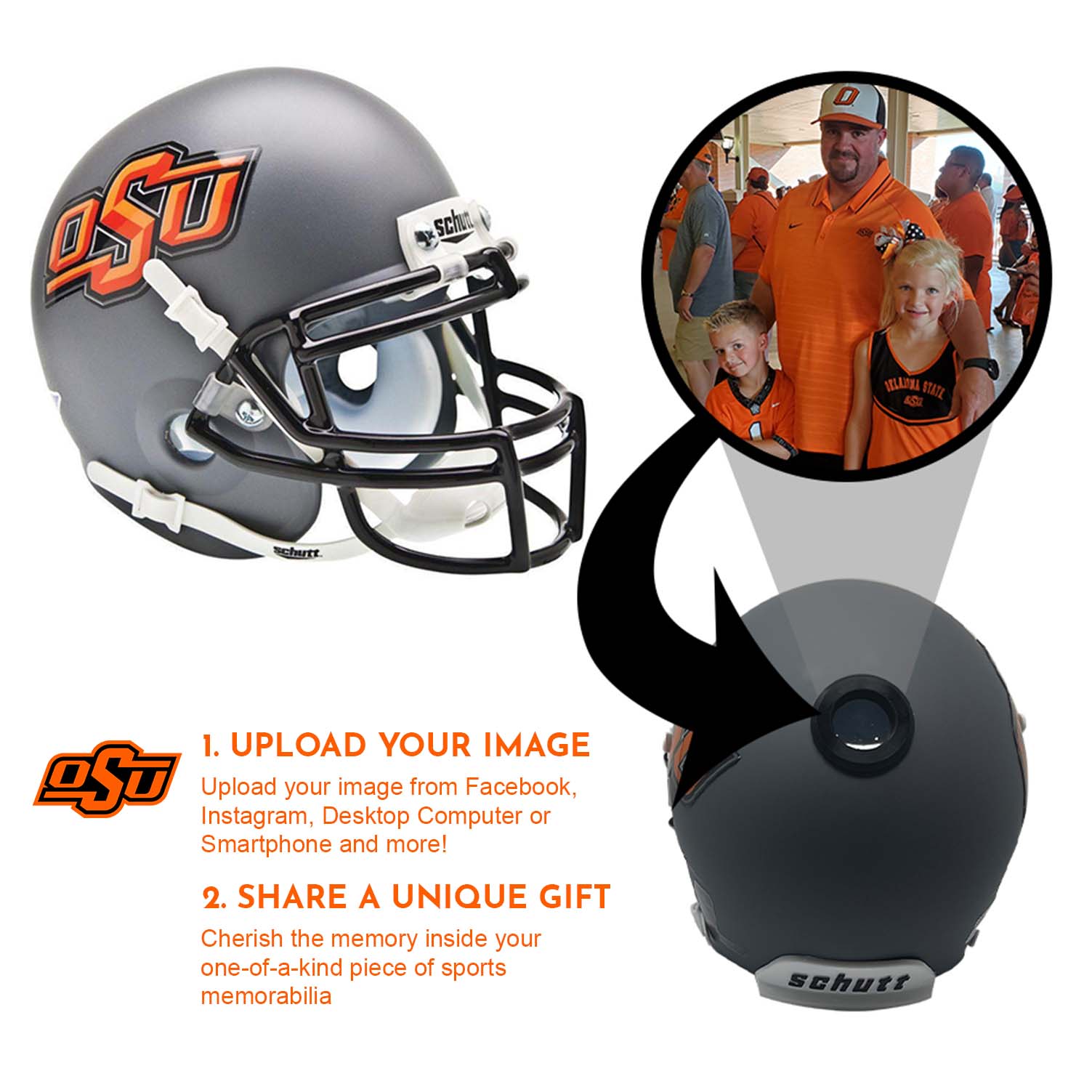Oklahoma State Cowboys College Football Collectible Mini Helmet | Picture Inside