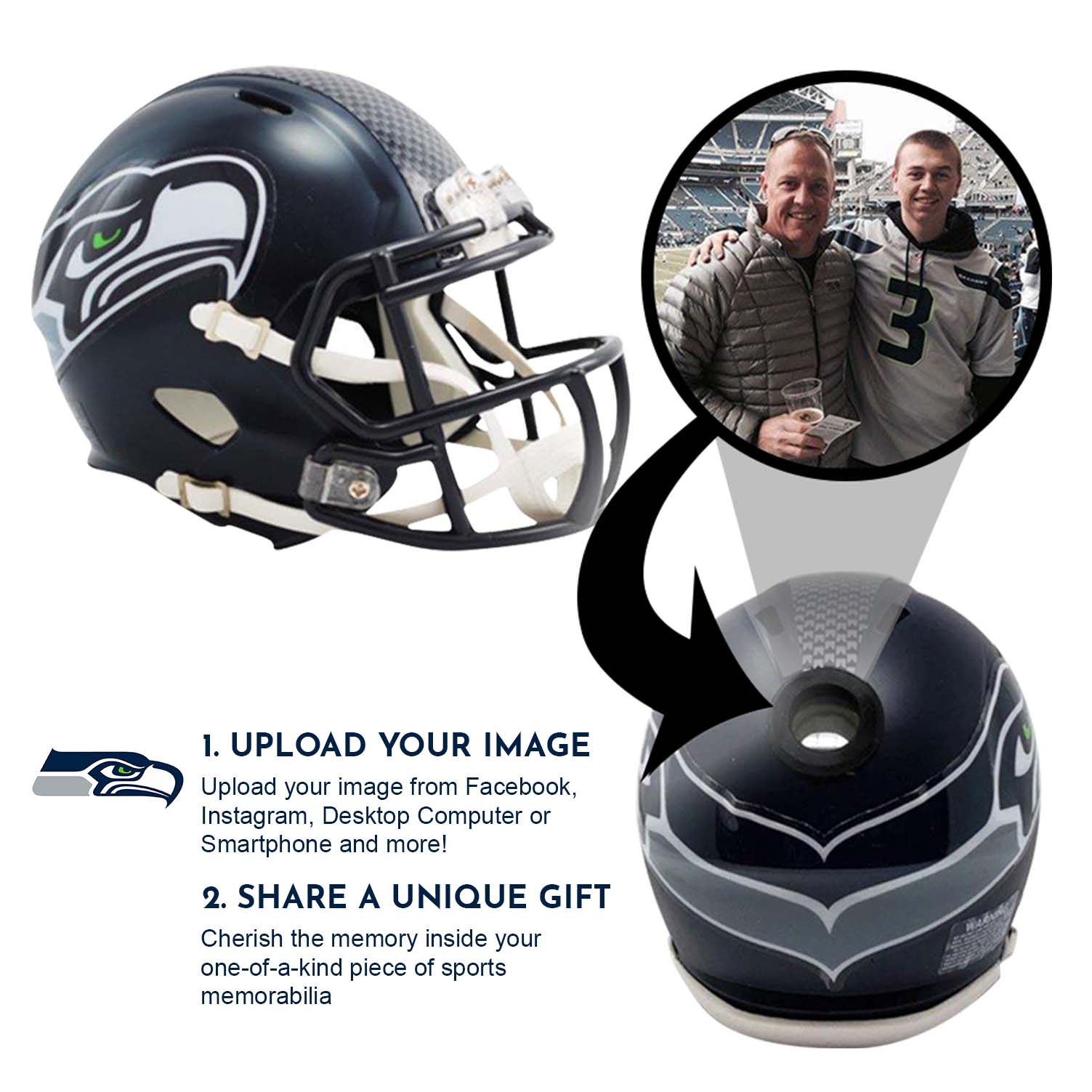 Seattle Seahawks NFL Collectible Mini Helmet|Picture Inside|FANZ Collectibles