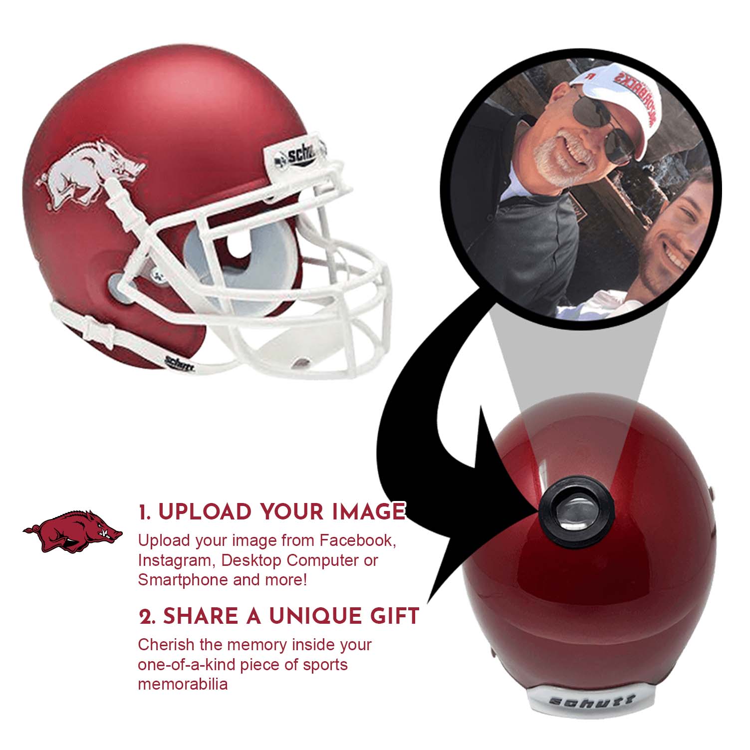 Arkansas Rasorbacks College Football Collectible Mini Helmet | Picture Inside Arkansas Rasorbacks College Football Collectible Mini Helmet | Picture Inside