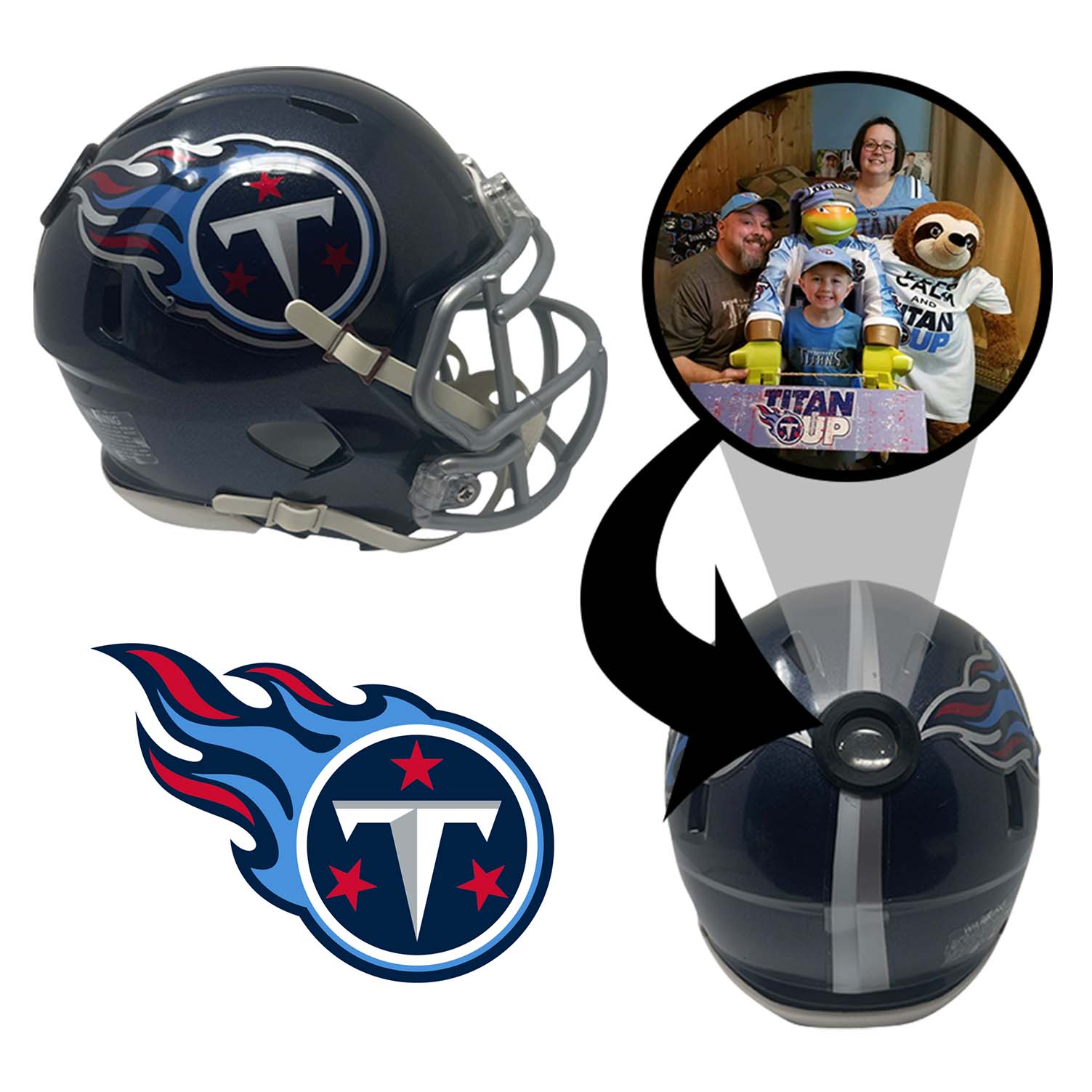 Tennessee Titans NFL Collectible Mini Helmet|Picture Inside|FANZ Collectibles Tennessee Titans NFL Collectible Mini Helmet|Picture Inside|FANZ Collectibles