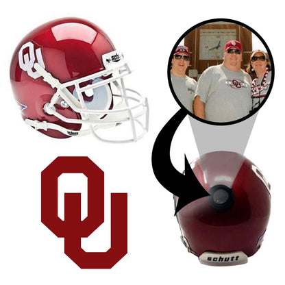 Oklahoma Sooners College Football Collectible Schutt Mini Helmet - Picture Inside - FANZ Collectibles
