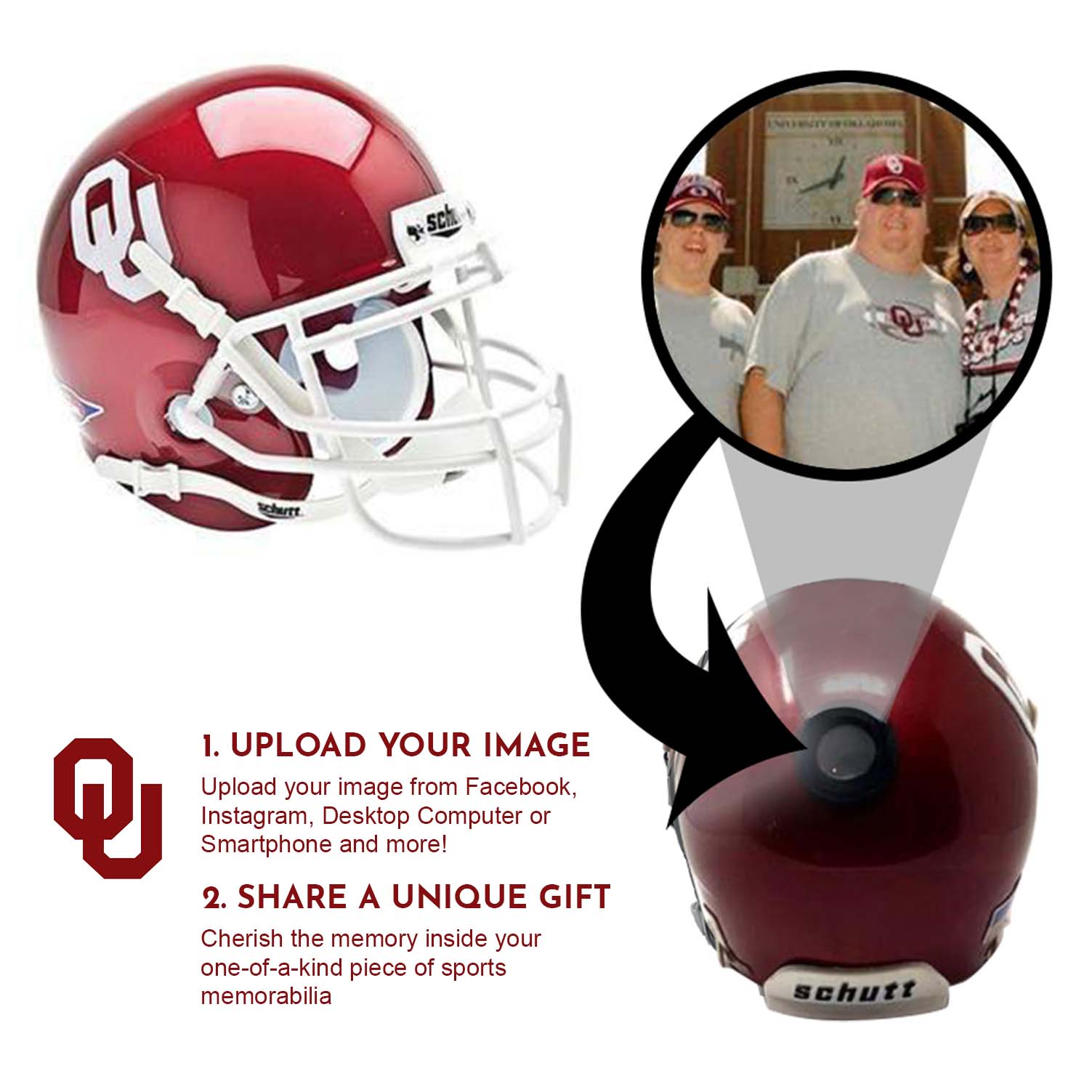 Mini Casco Oklahoma Sooners Speed Riddell Con Licencia NCAA - Foto 4