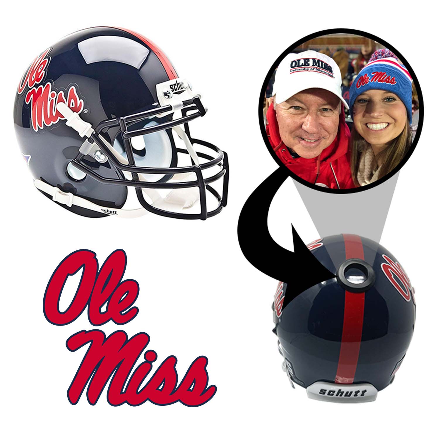 Ole Miss Rebels College Football Collectible Mini Helmet - Picture Inside