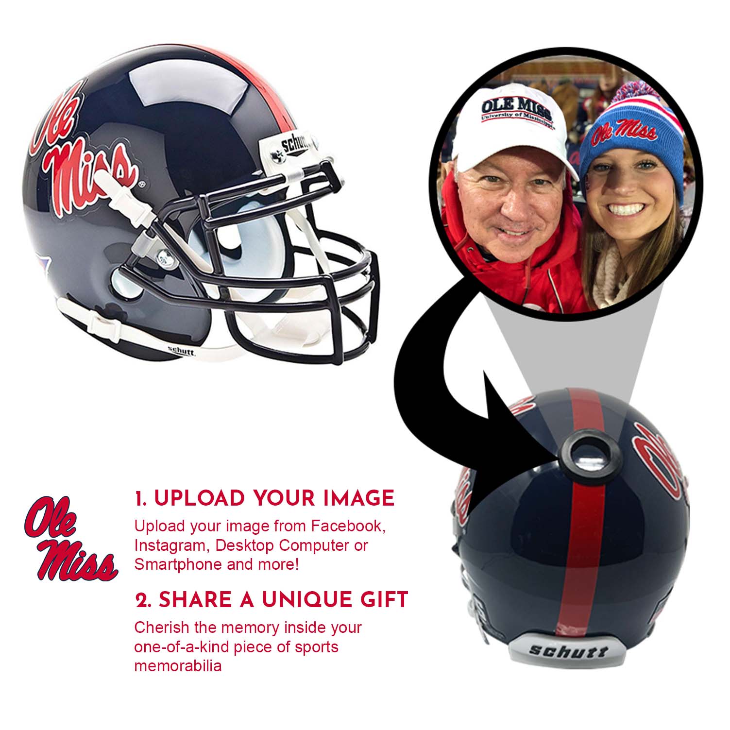 Ole Miss Rebels College Football Collectible Mini Helmet - Picture Inside Ole Miss Rebels College Football Collectible Mini Helmet - Picture Inside