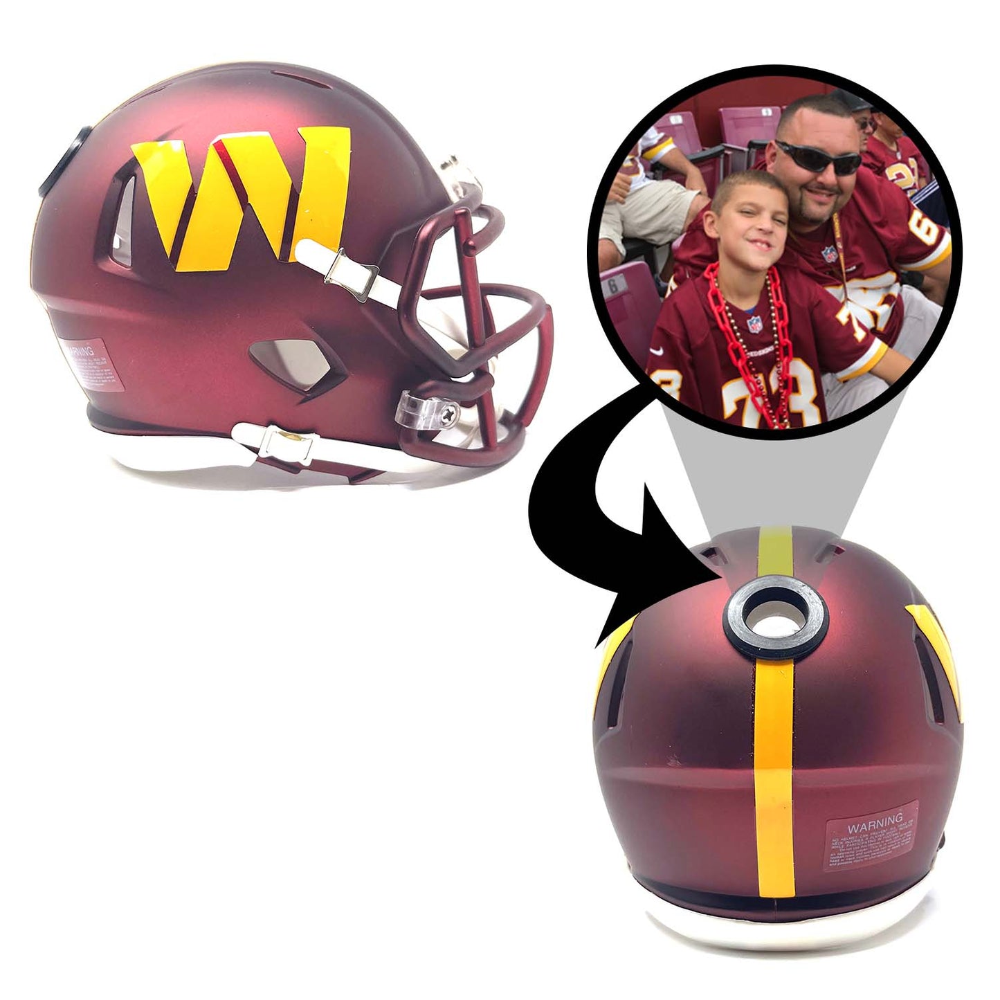 Washington Commanders NFL Collectible Mini Helmet - Picture Inside - FANZ Collectibles