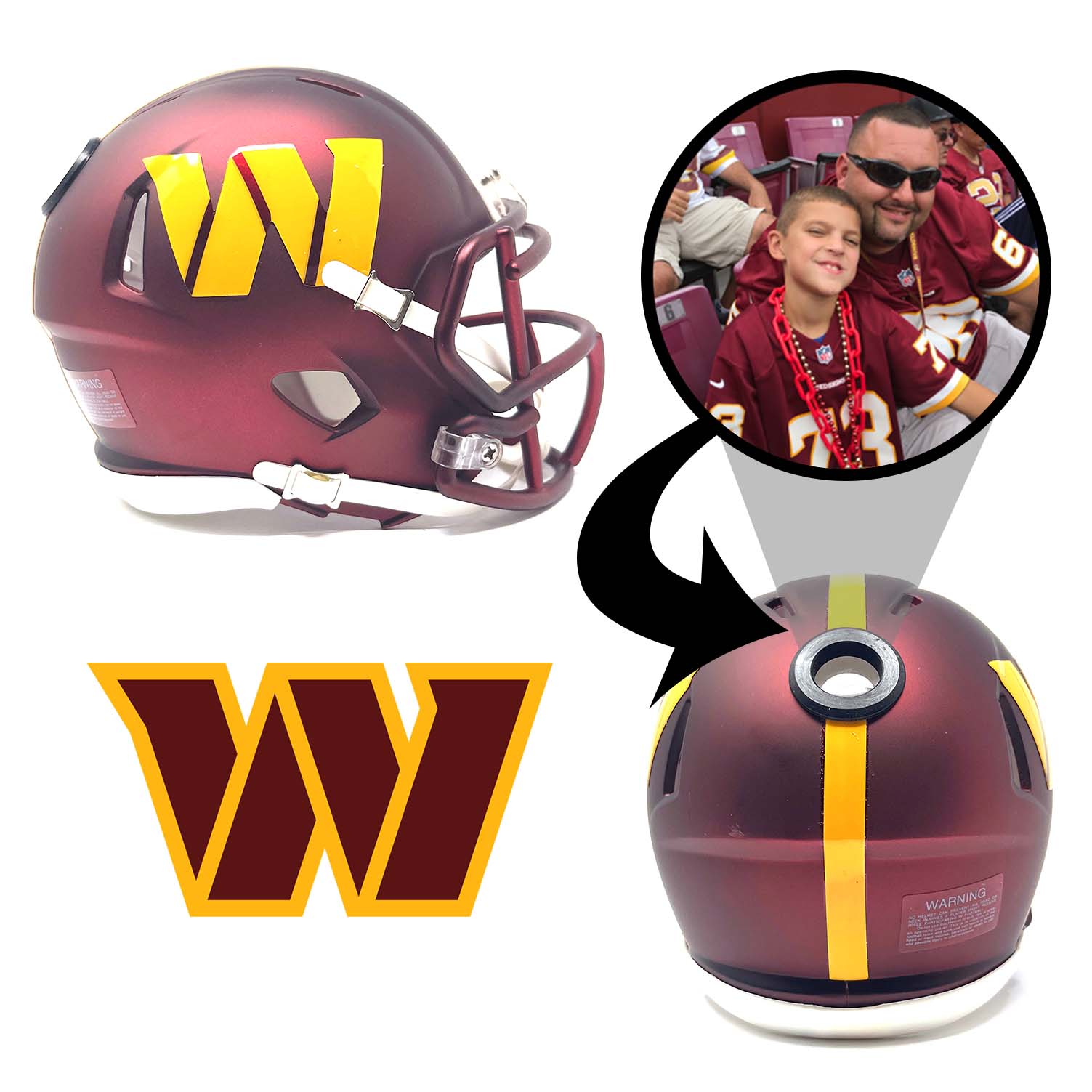 Helmet Washington Redskins Number 49 Washington Football