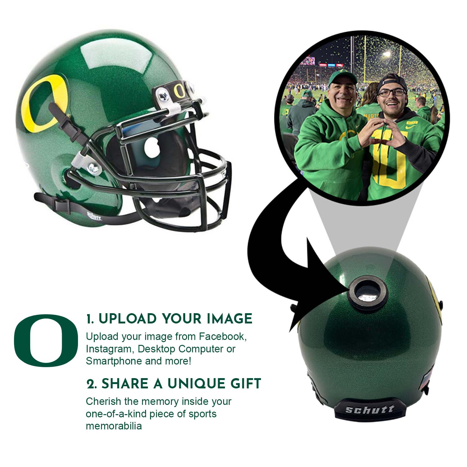 authentic oregon ducks football helmet Oregon Ducks College Football Collectible Mini Helmet | Picture Inside