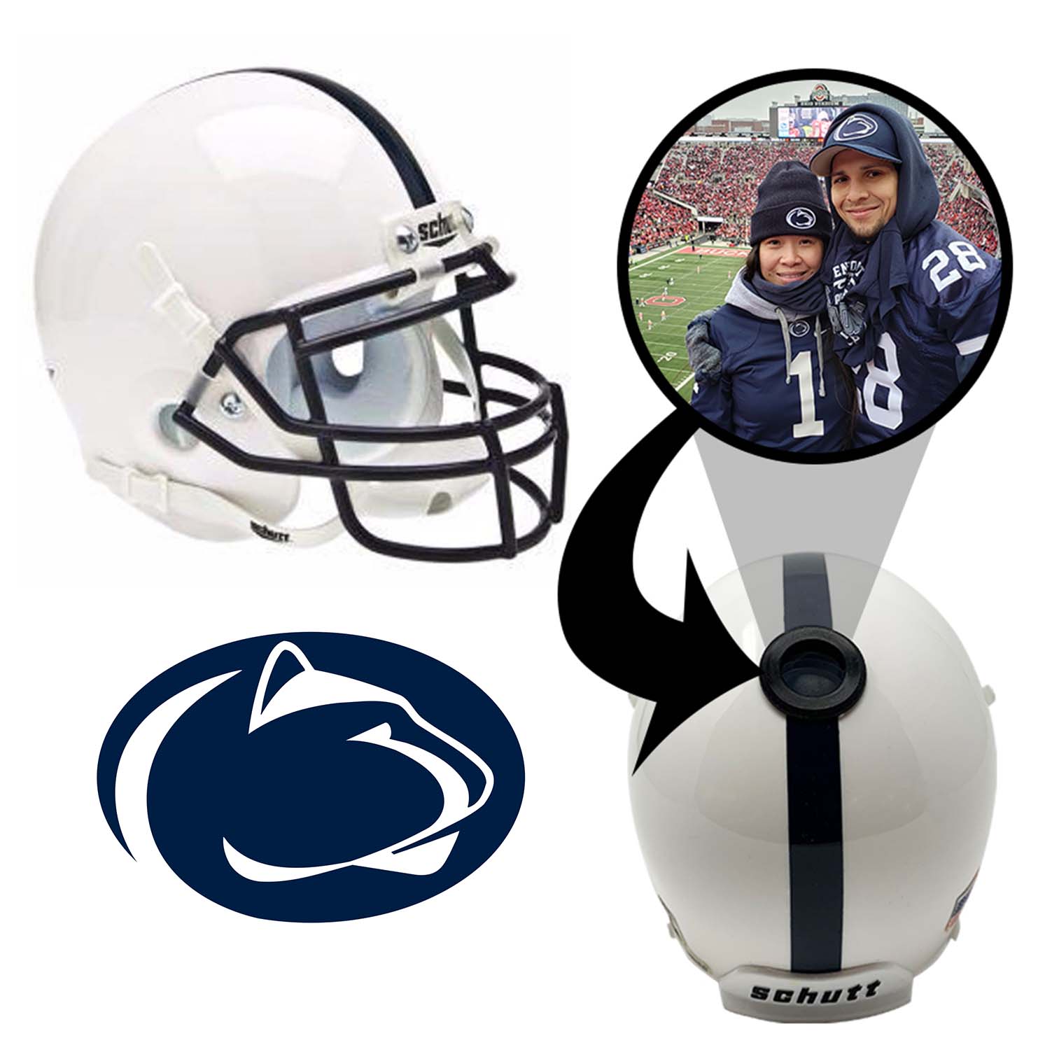 Penn State Nittany Lions College Football Collectible Mini Helmet | Picture Inside Penn State Nittany Lions College Football Collectible Mini Helmet | Picture Inside