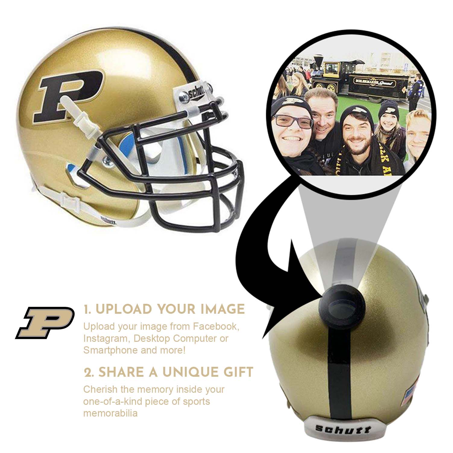 Purdue Boilermakers College Football Collectible Mini Helmet | Picture Inside