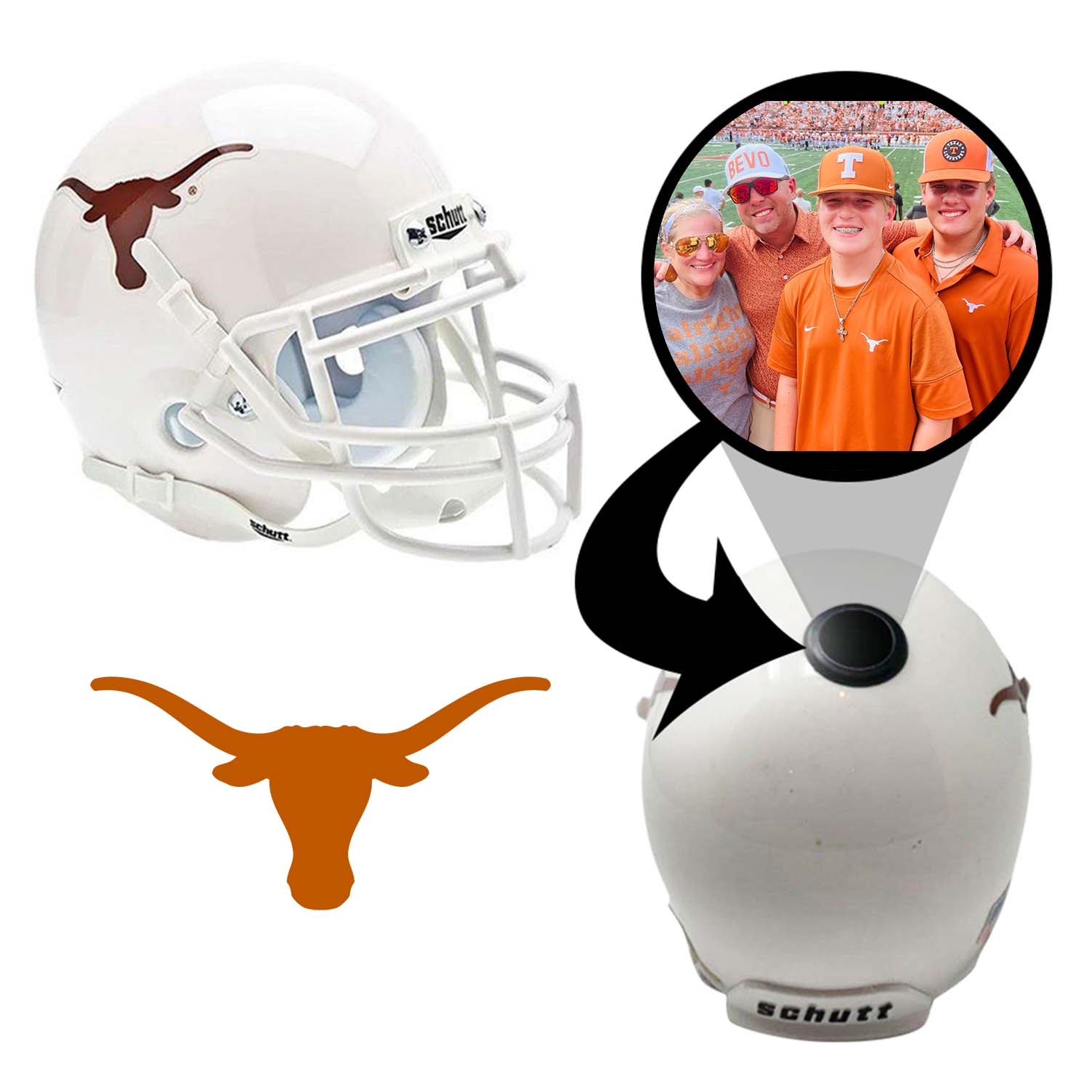 Texas Longhorns College Football Collectible Mini Helmet | Picture Inside