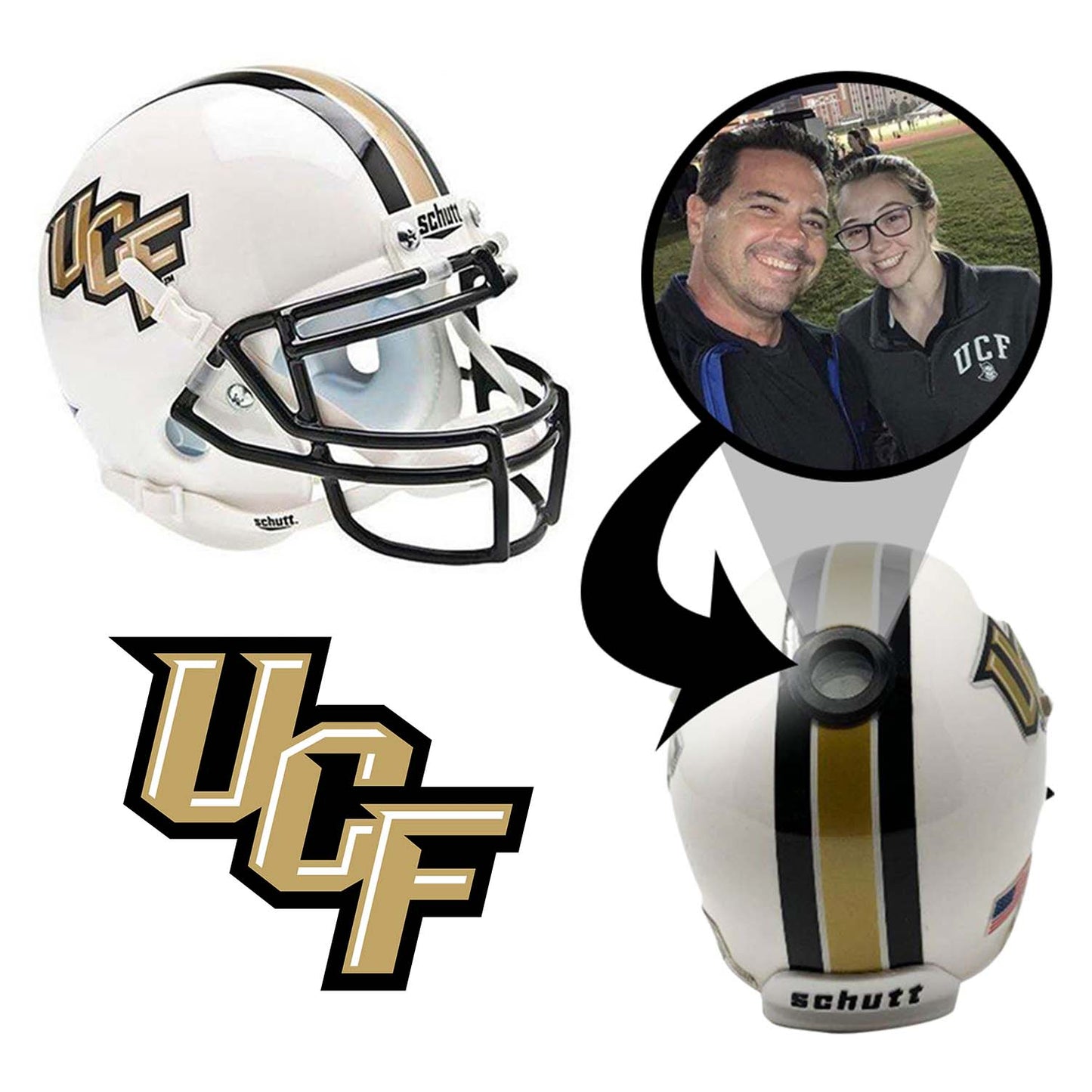 UCF Knights College Football Collectible Schutt Mini Helmet - Picture Inside - FANZ Collectibles