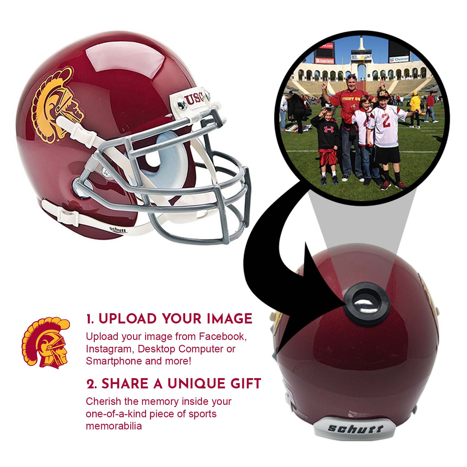 USC Trojans College Football Collectible Mini Helmet | Picture Inside